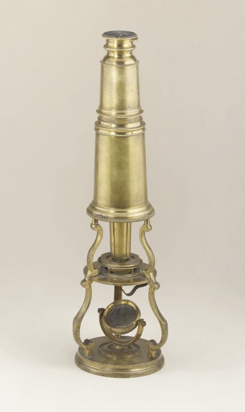 A lacquered brass Culpeper-type microscope