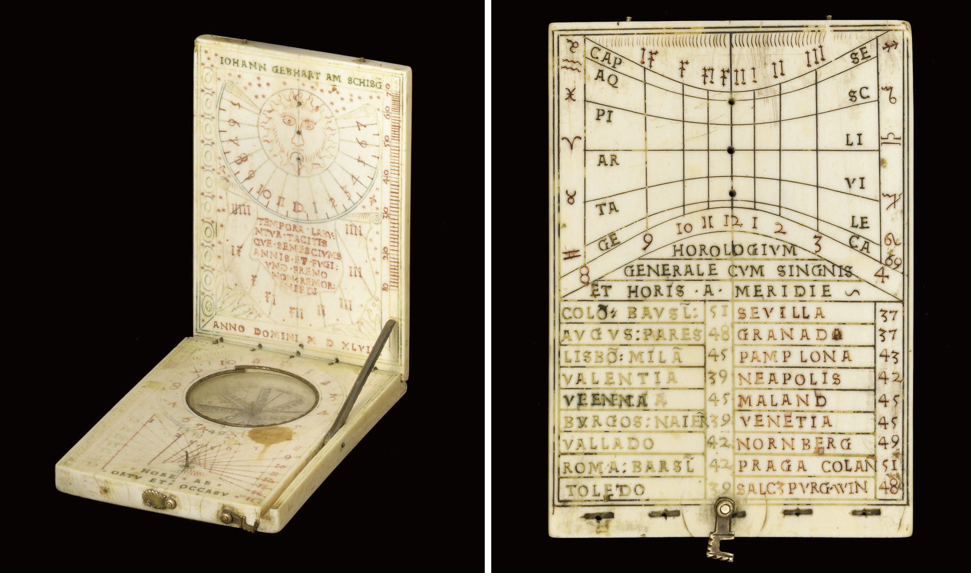 A 16th-century Nuremberg ivory diptych dial