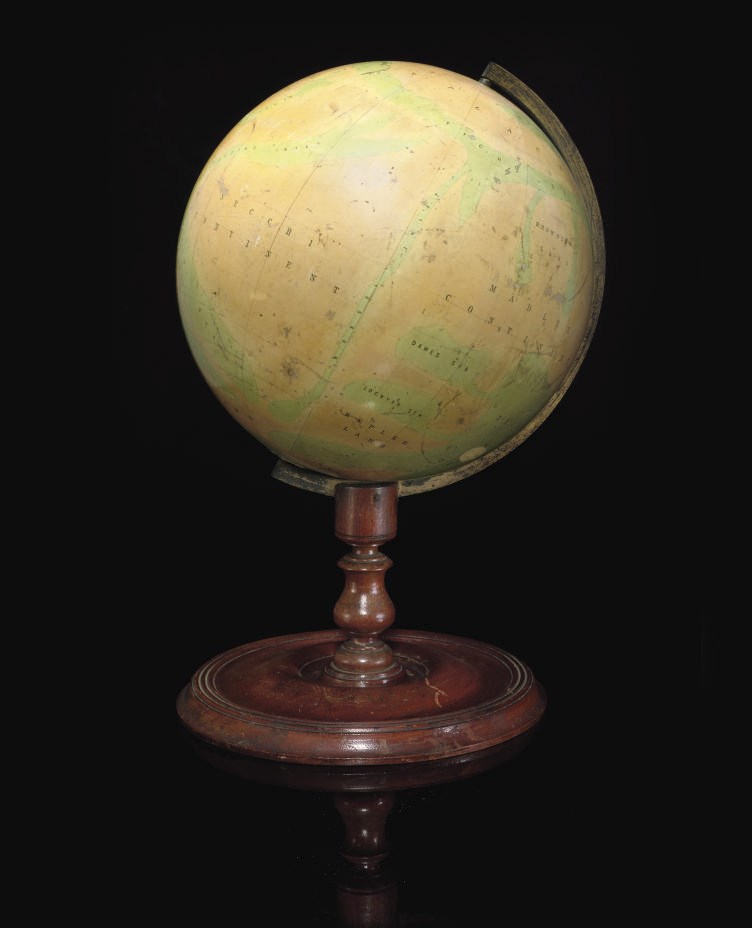 An English 9-inch manuscript globe of Mars