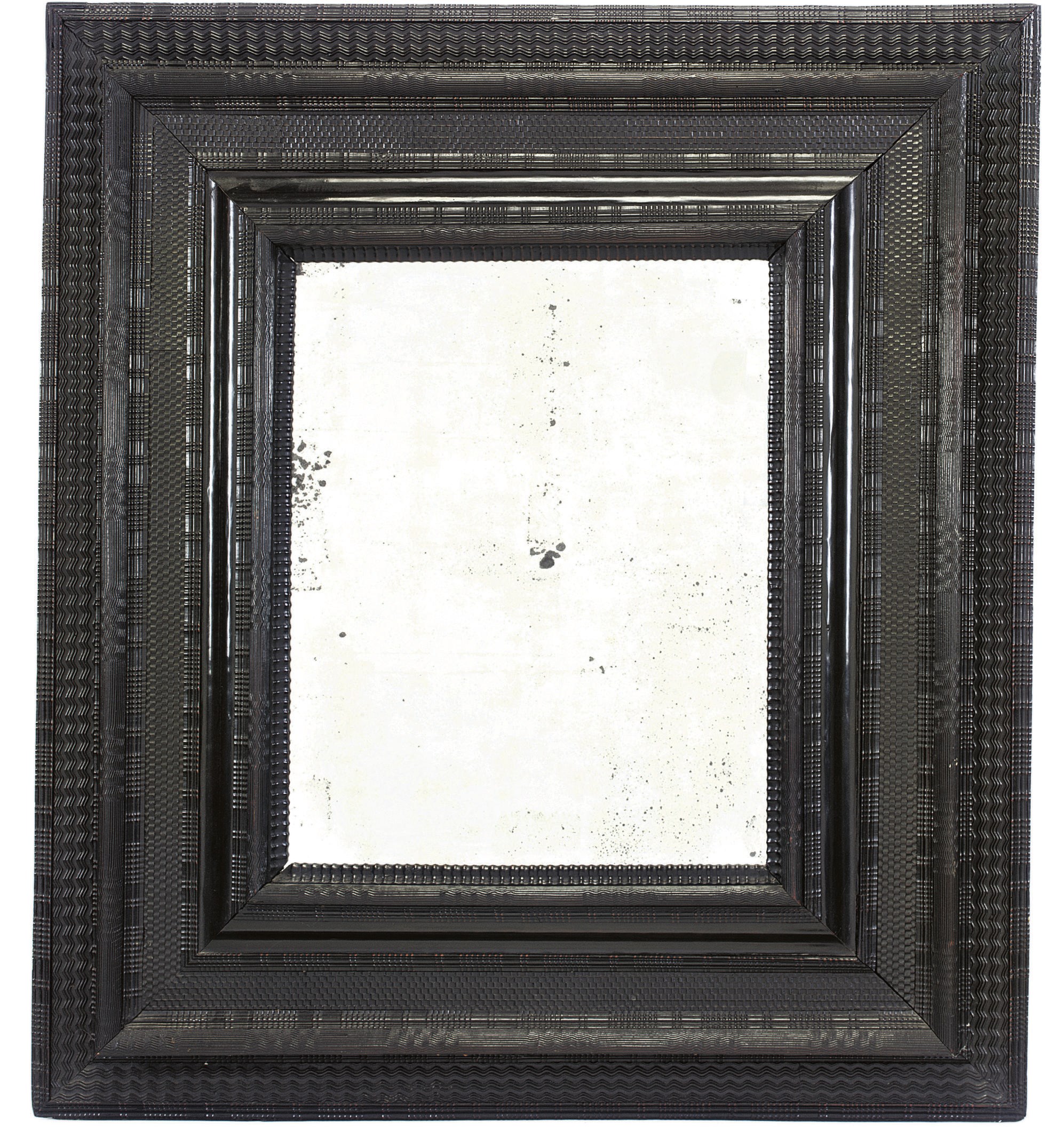 A FLEMISH EBONY MIRROR