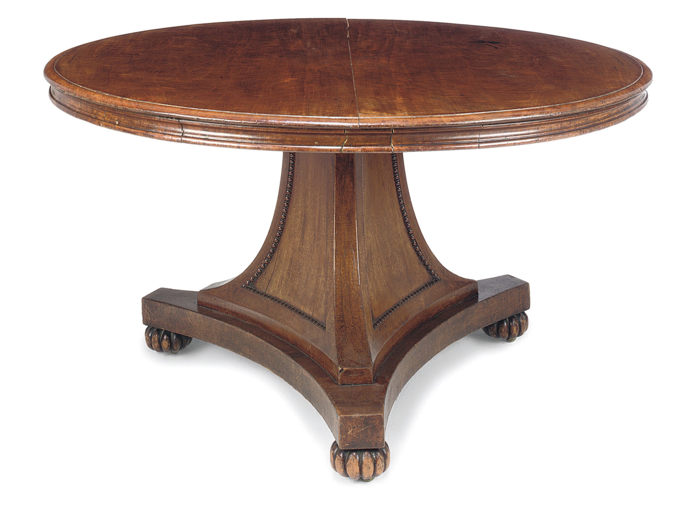 A GEORGE IV MAHOGANY CIRCULAR CENTRE TABLE