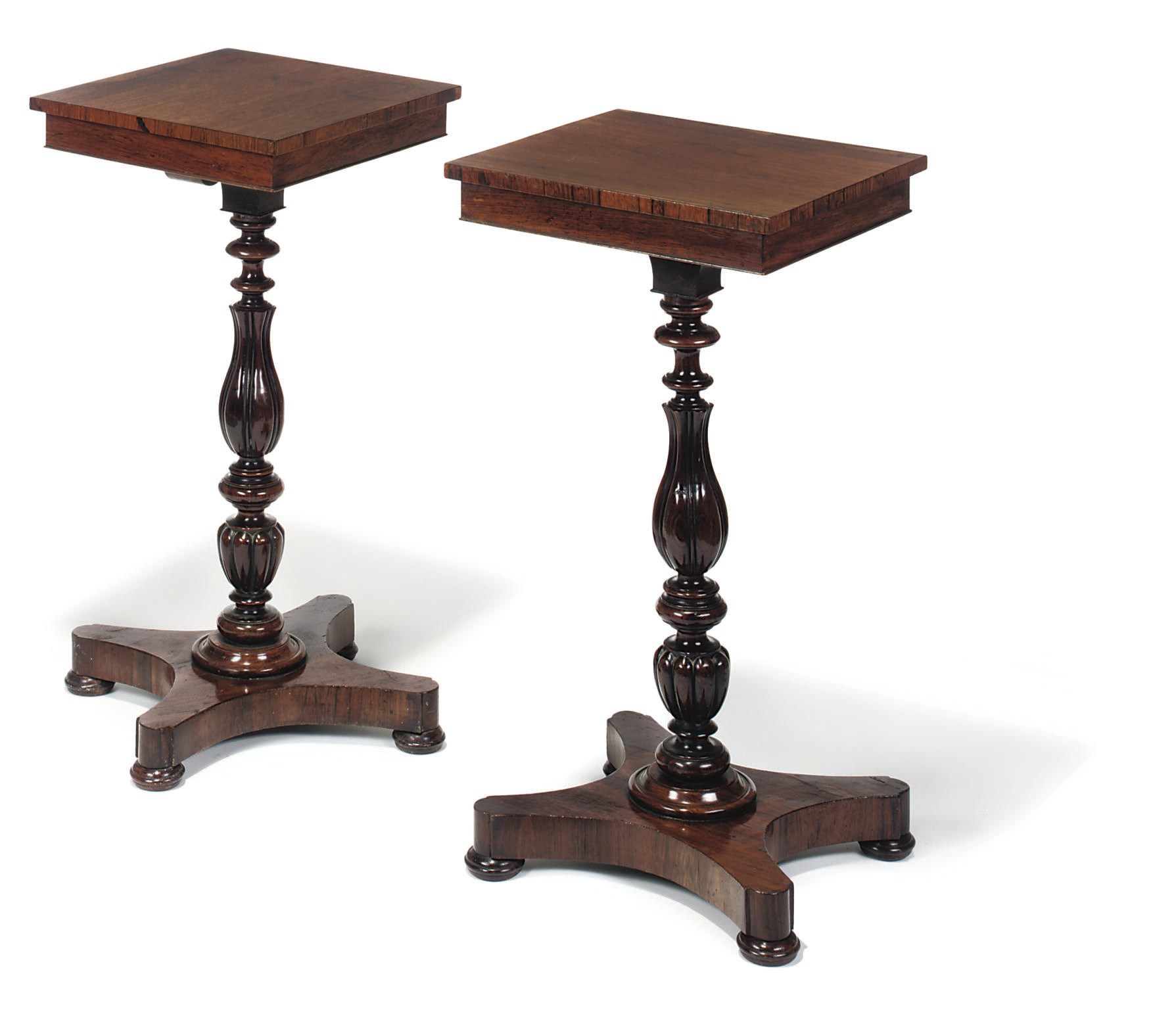 A PAIR OF ROSEWOOD OCCASIONAL TABLES