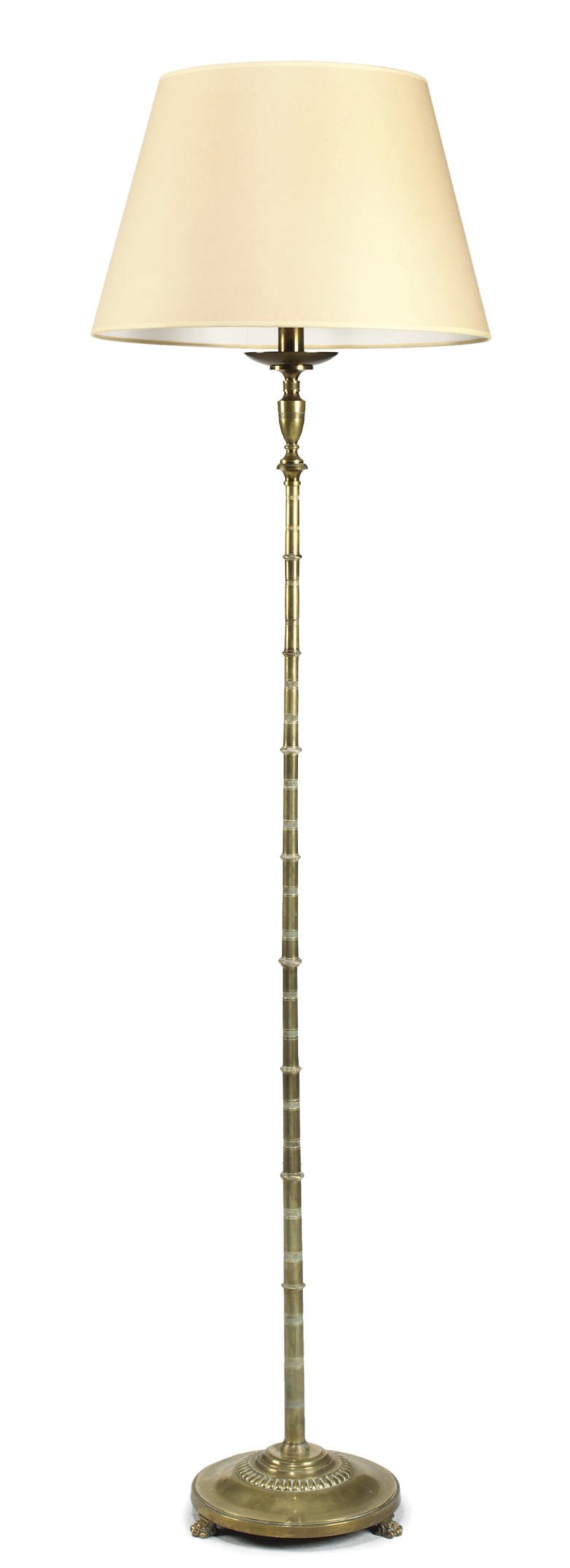 A BRASS STANDARD LAMP