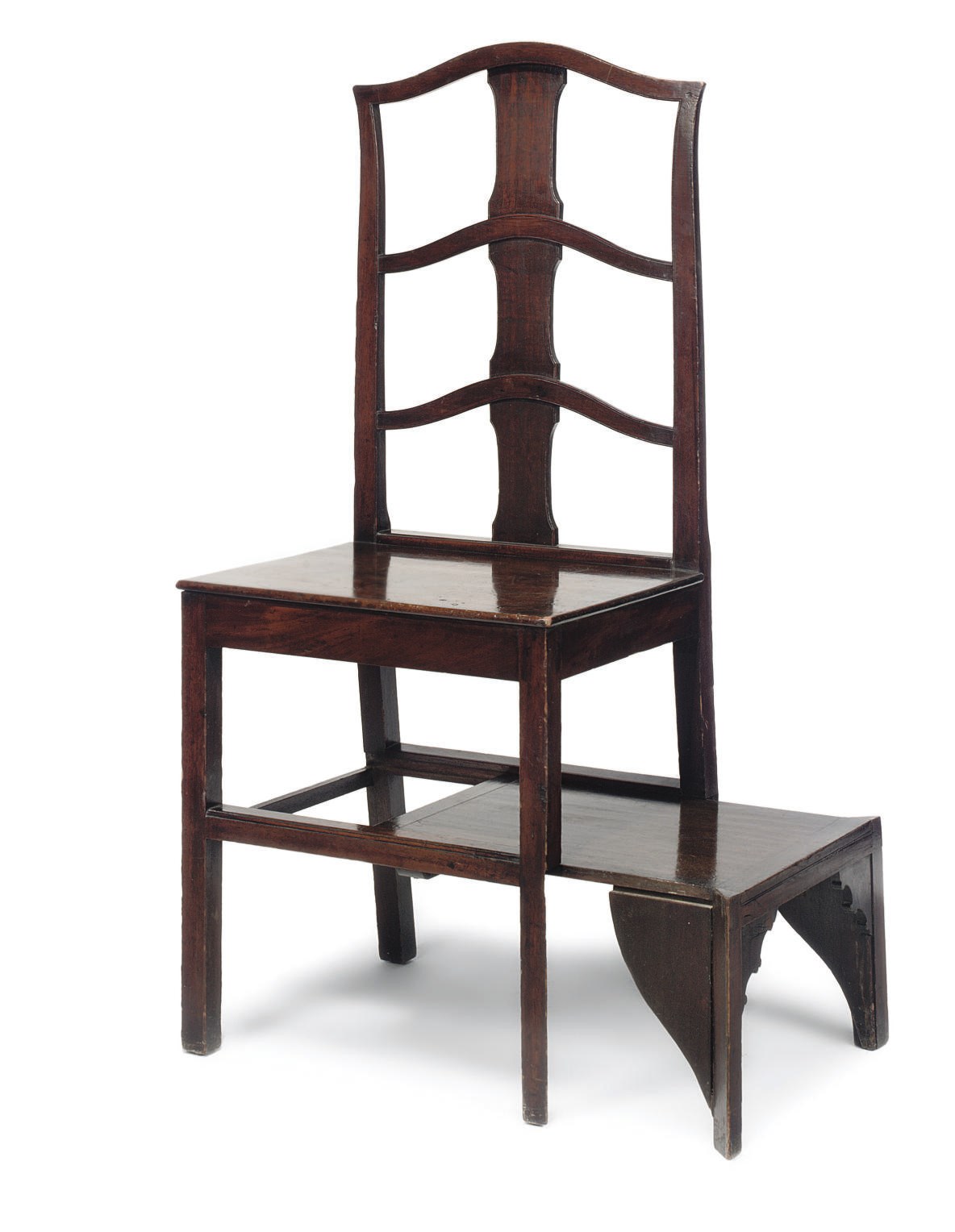 A SET OF GEORGE III MAHOGANY LIBRARY STEPS