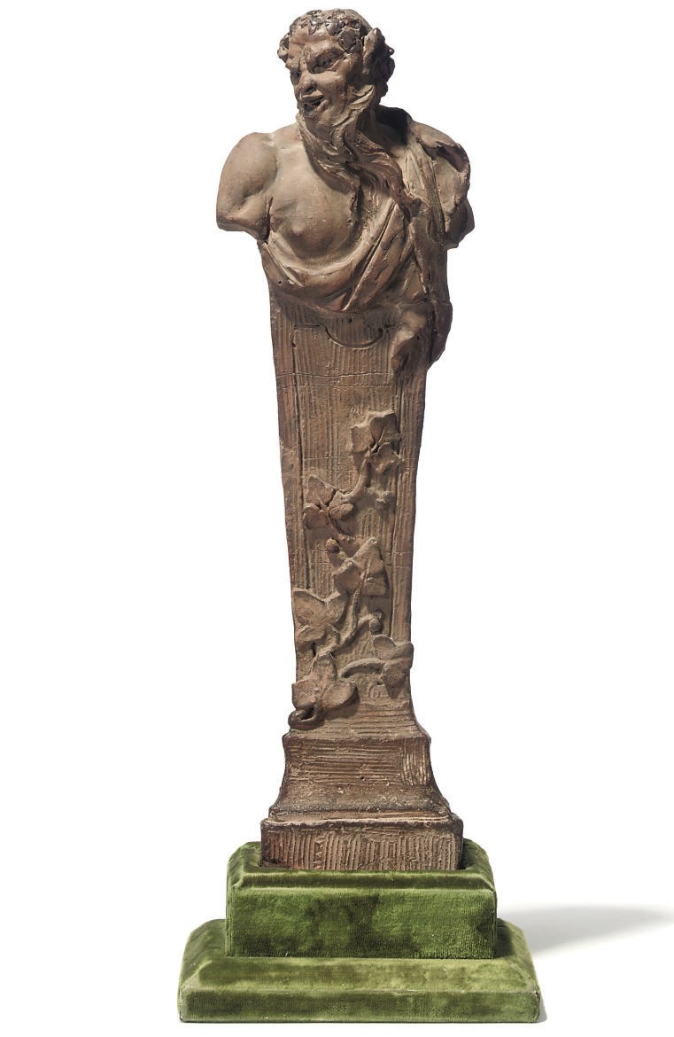 AN ITALIAN TERRACOTTA BACCHIC TERM FIGURE