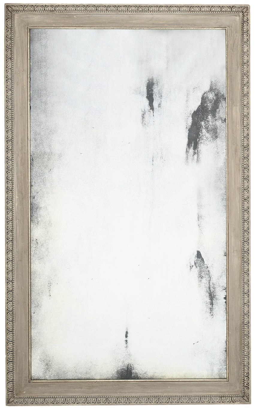 A GEORGE III GREY-PAINTED MIRROR