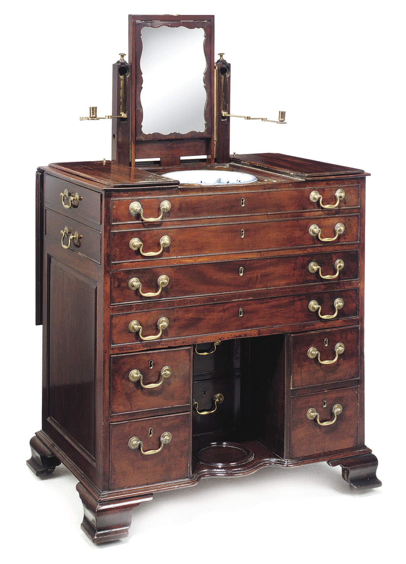 A GEORGE III MAHOGANY GENTLEMAN'S WASHSTAND/WRITING DESK