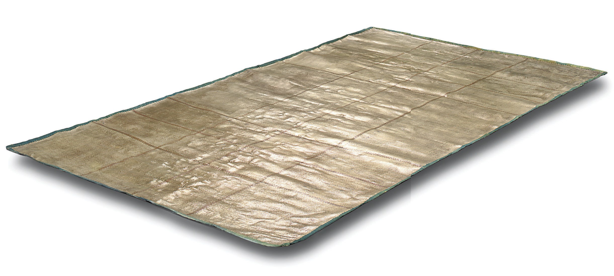 AN INDIAN MUGHAL SILVER-THREAD BED-ROLL