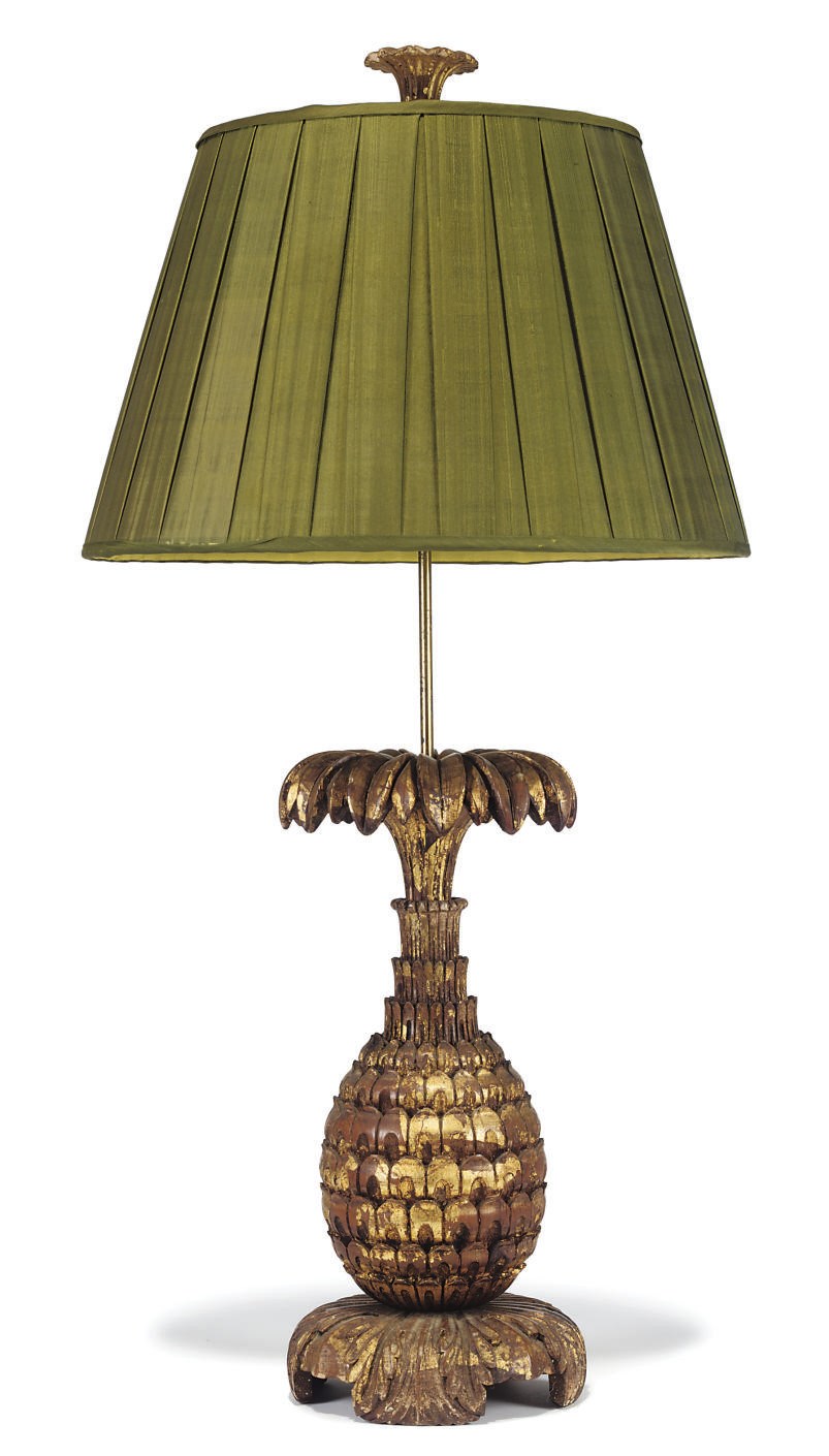 AN INDIAN GILTWOOD FINIAL LAMP