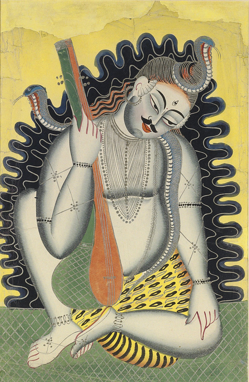 A Kalligat Painting of Shiva