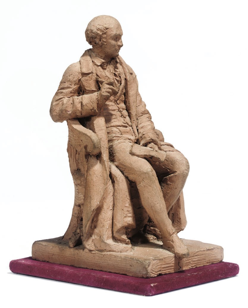 A FRENCH TERRACOTTA MAQUETTE OF A GENTLEMAN