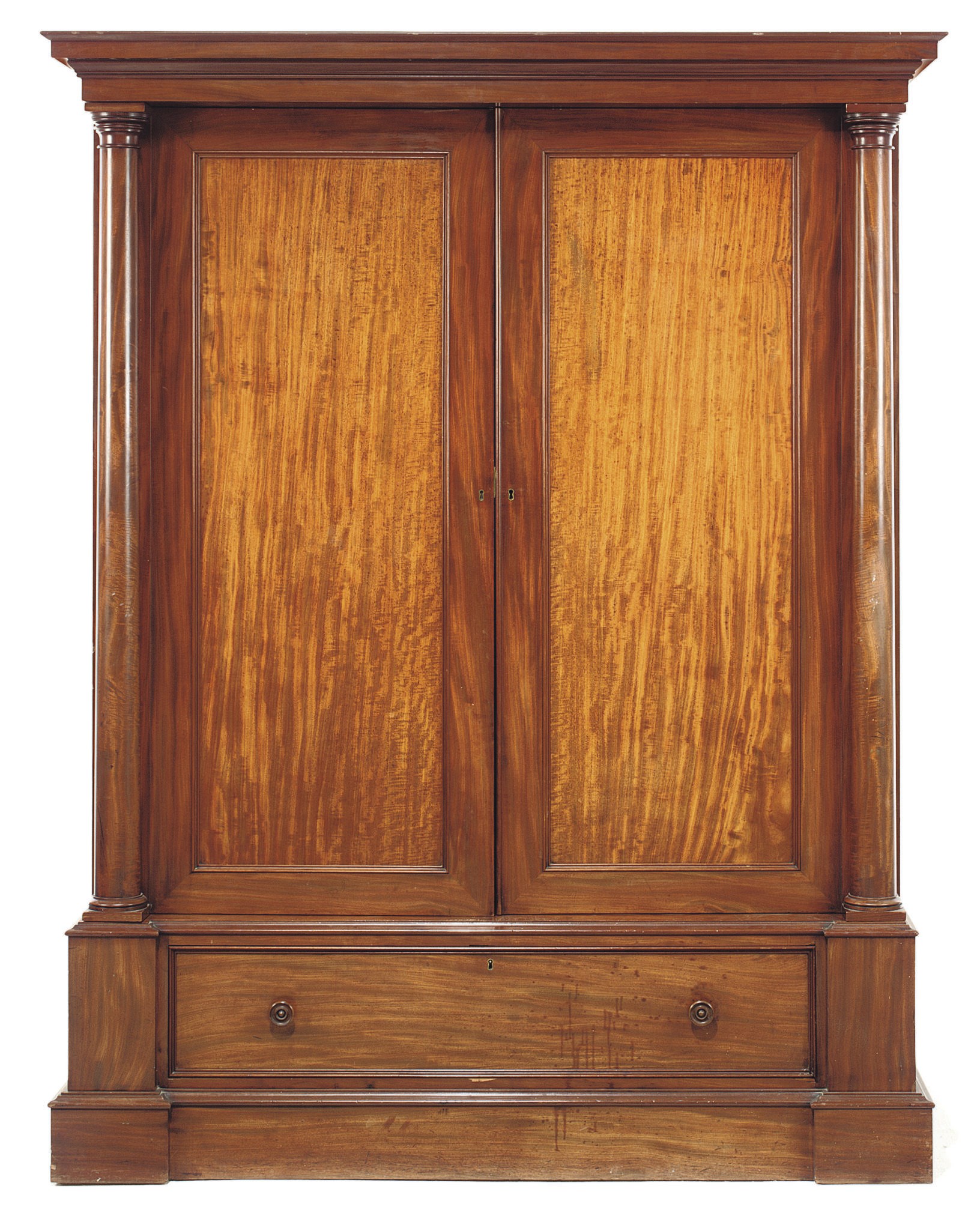 A SCOTTISH REGENCY MAHOGANY LINEN PRESS