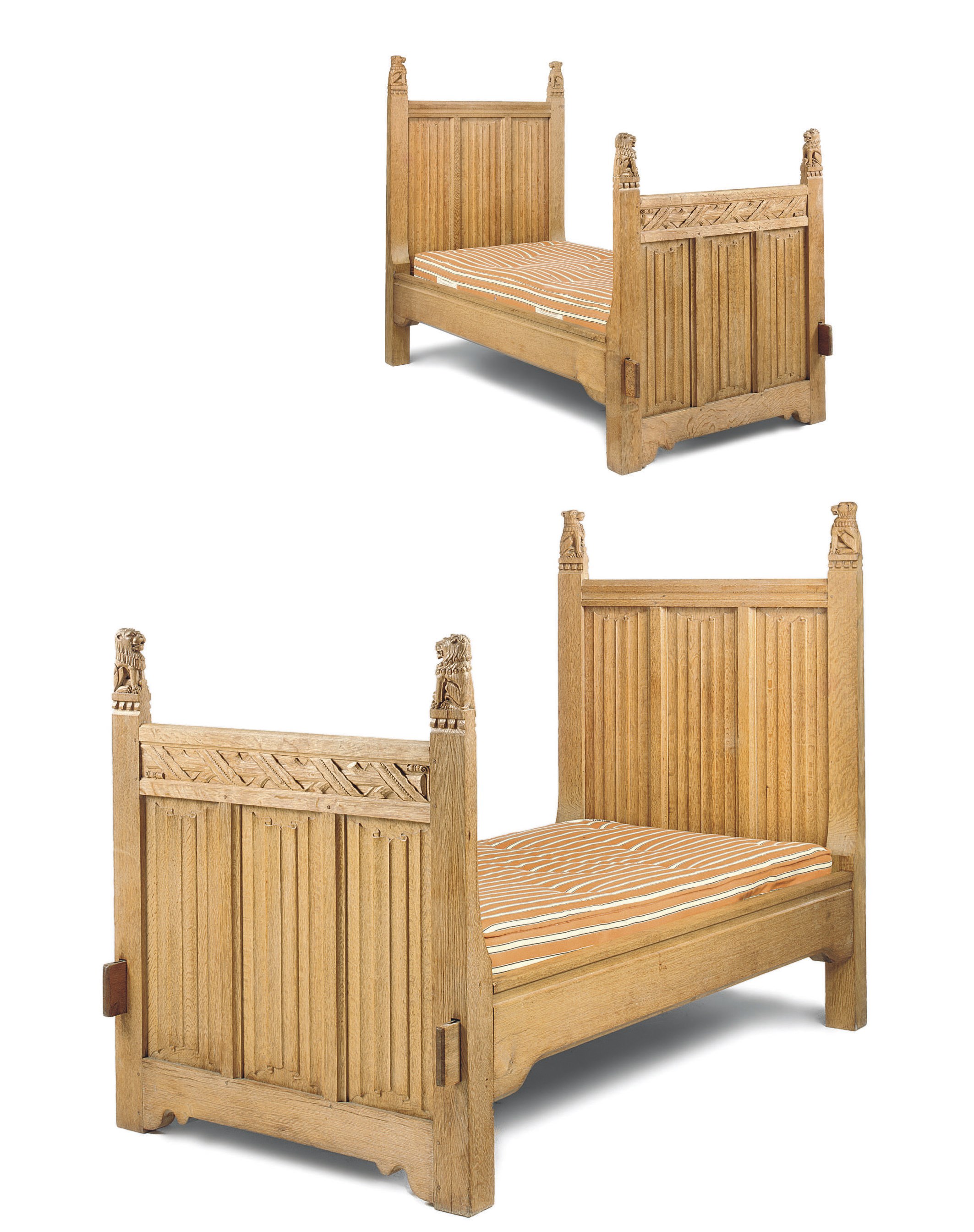 A PAIR OF SCOTTISH OAK SINGLE BEDS