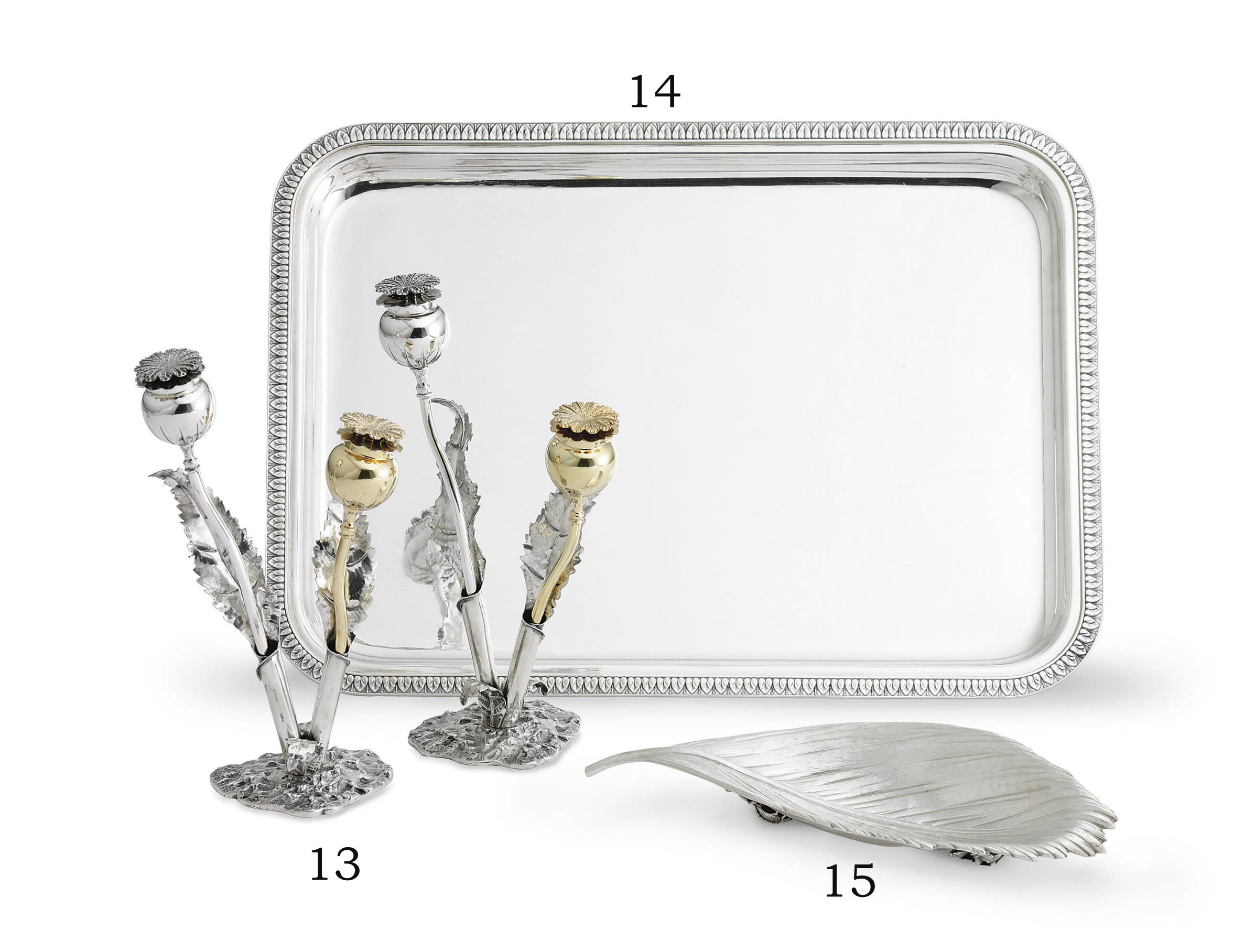 AN ITALIAN SILVER TRAY