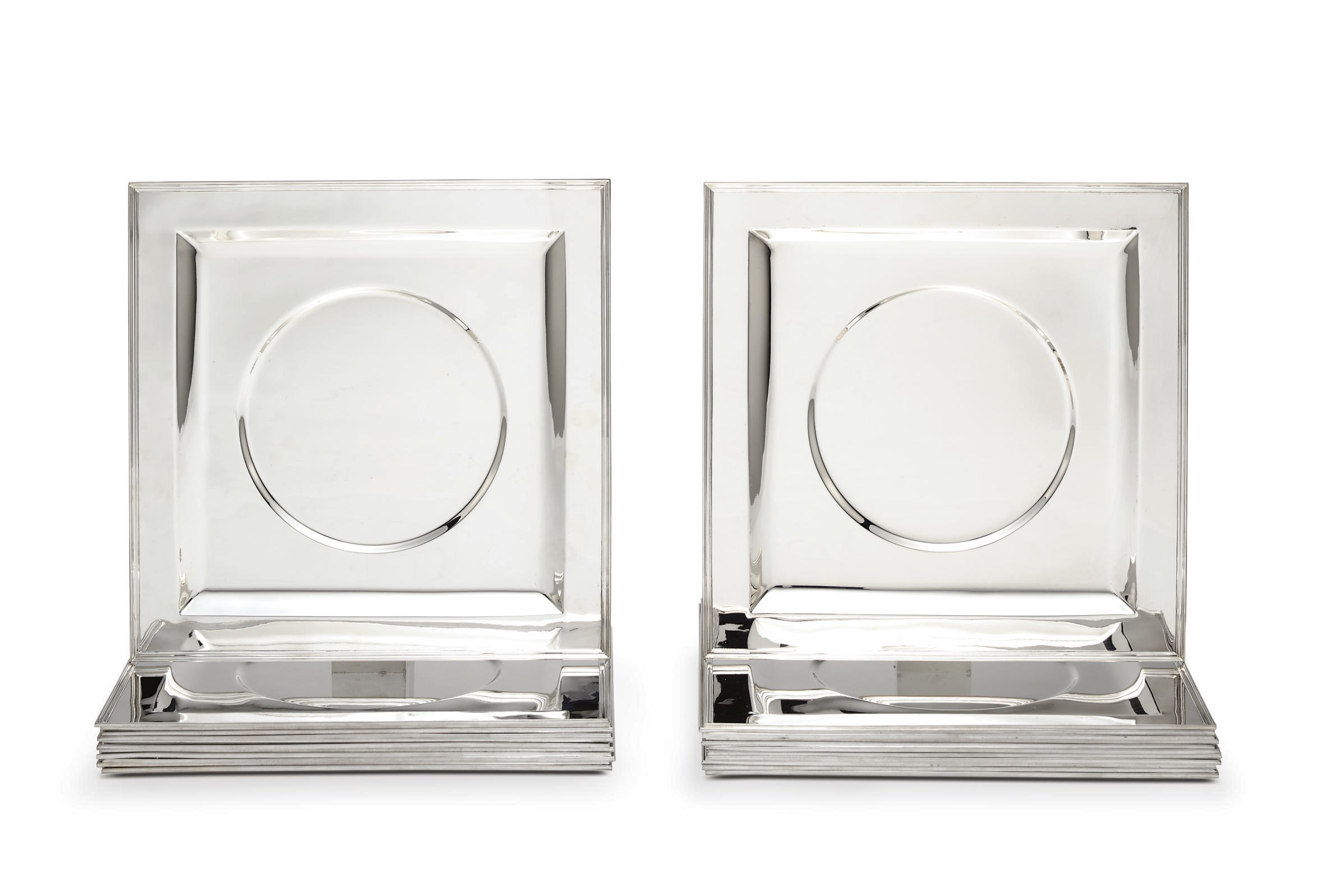 A SET OF TWENTY-FOUR ITALIAN SILVER SERVICE PLATES