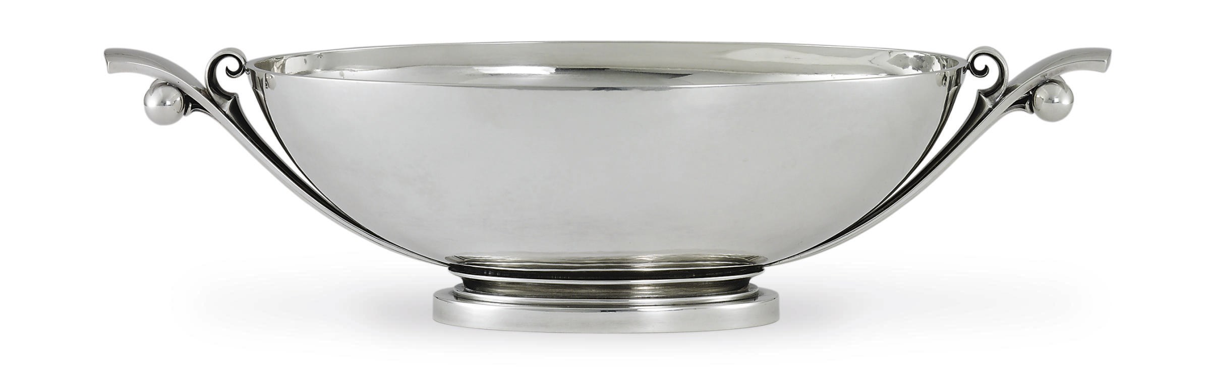 A DANISH SILVER CENTERPIECE BOWL DESIGNED BY HARALD NIELSEN