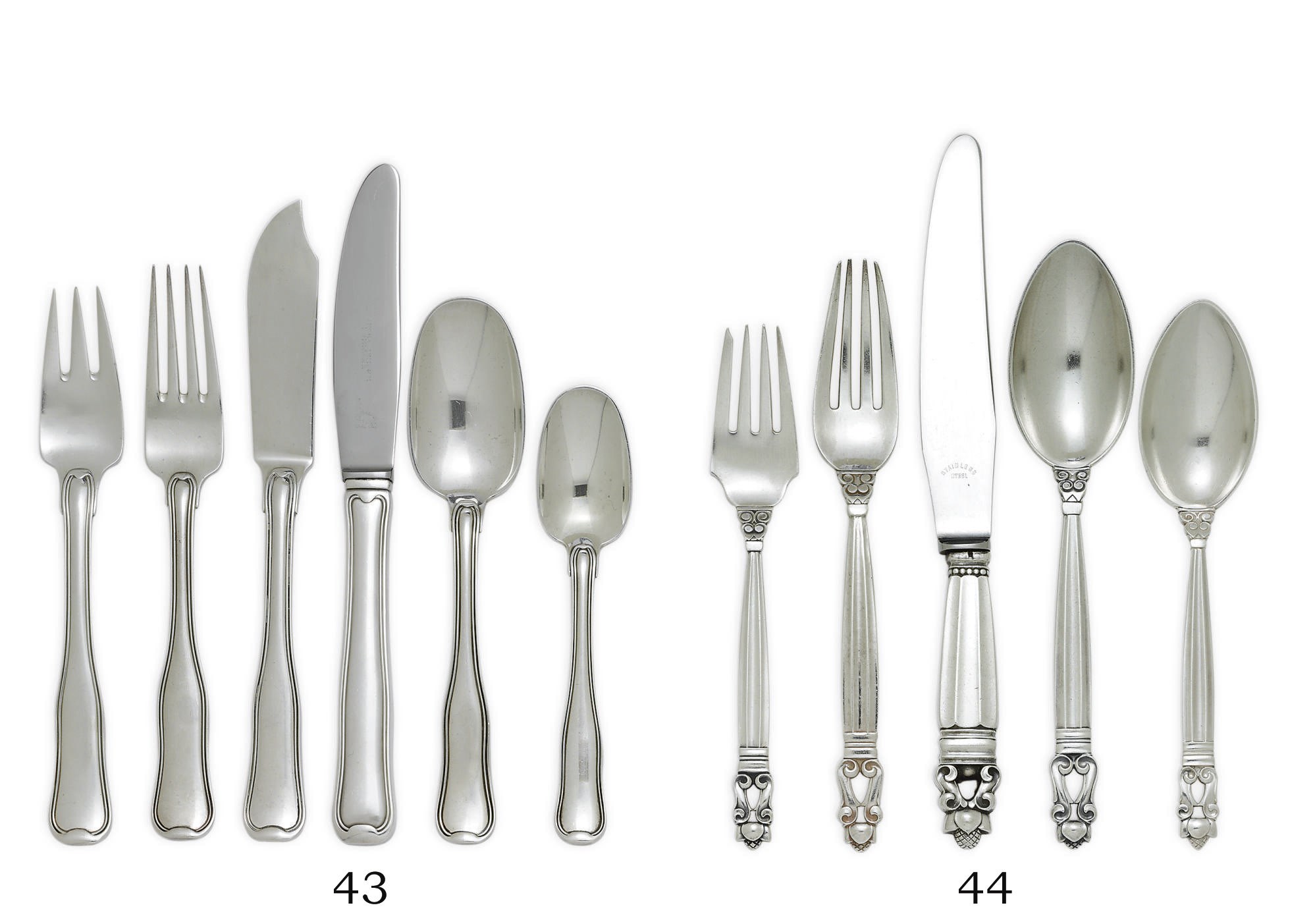 A DANISH SILVER FLATWARE SERVICE DESIGNED BY JOHAN ROHDE