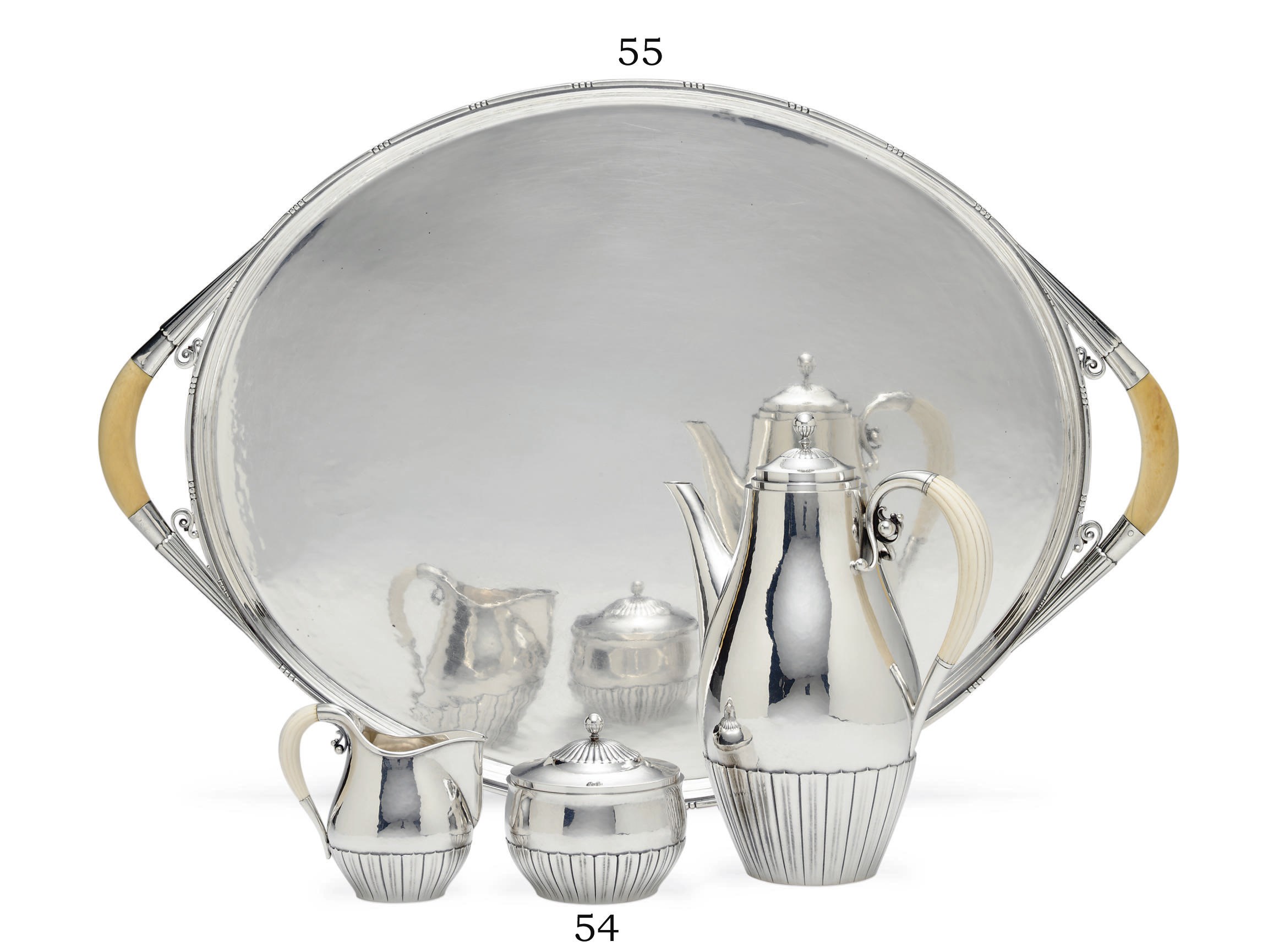 A DANISH SILVER TEA TRAY DESIGNED BY JOHAN ROHDE**