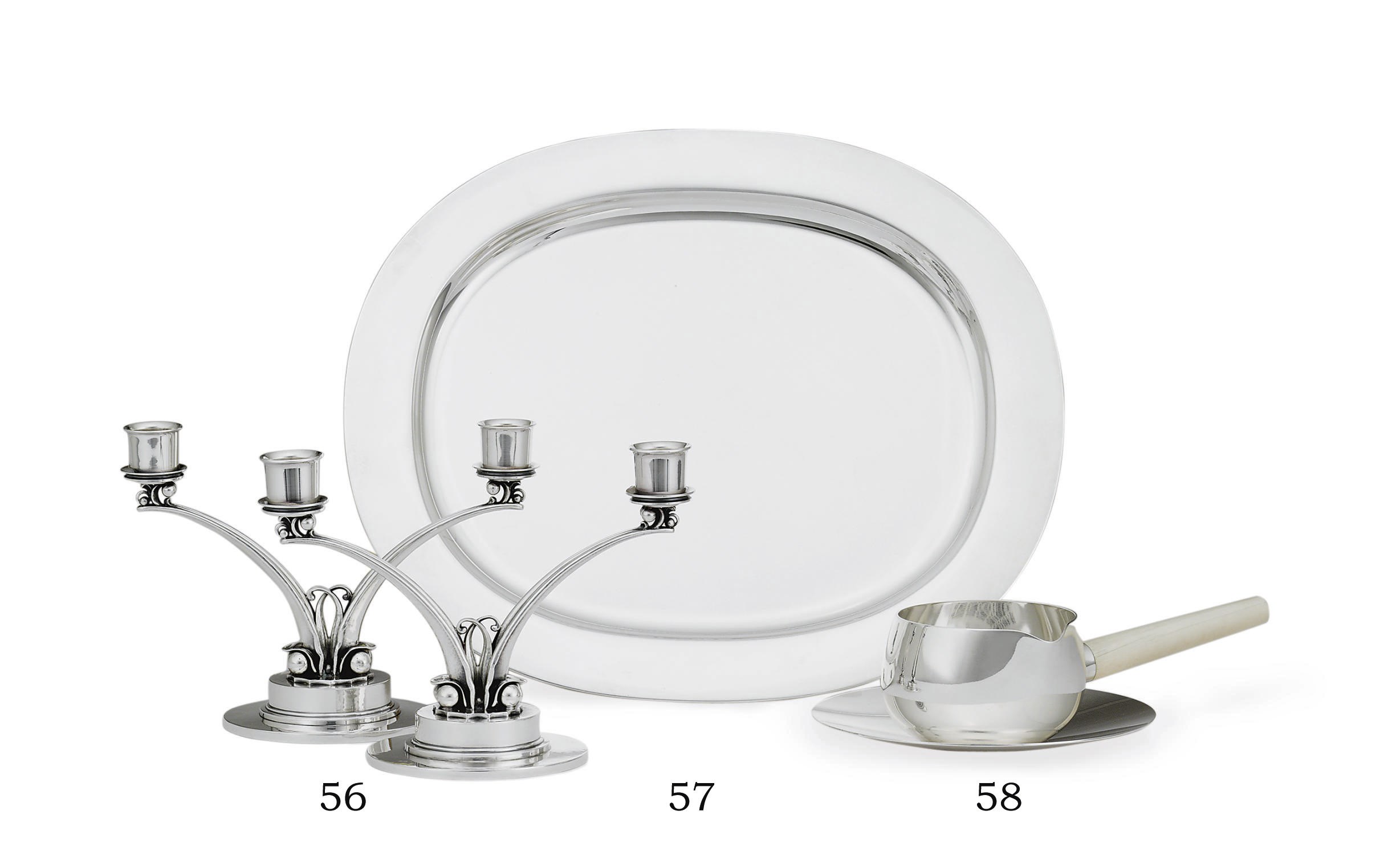 A DANISH SILVER SALVER DESIGNED BY HENNING KOPPEL