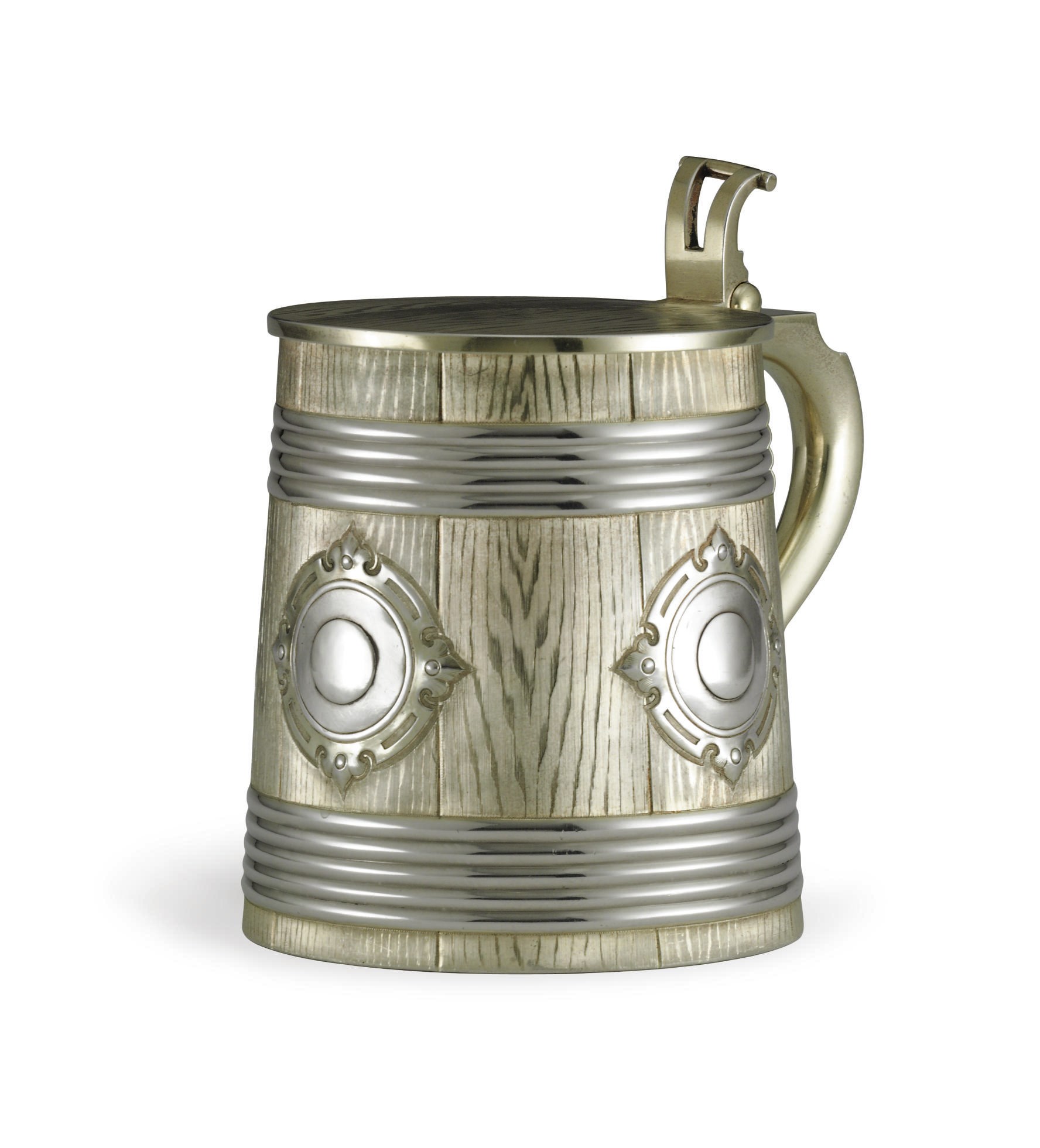 A RUSSIAN SILVER-GILT TANKARD