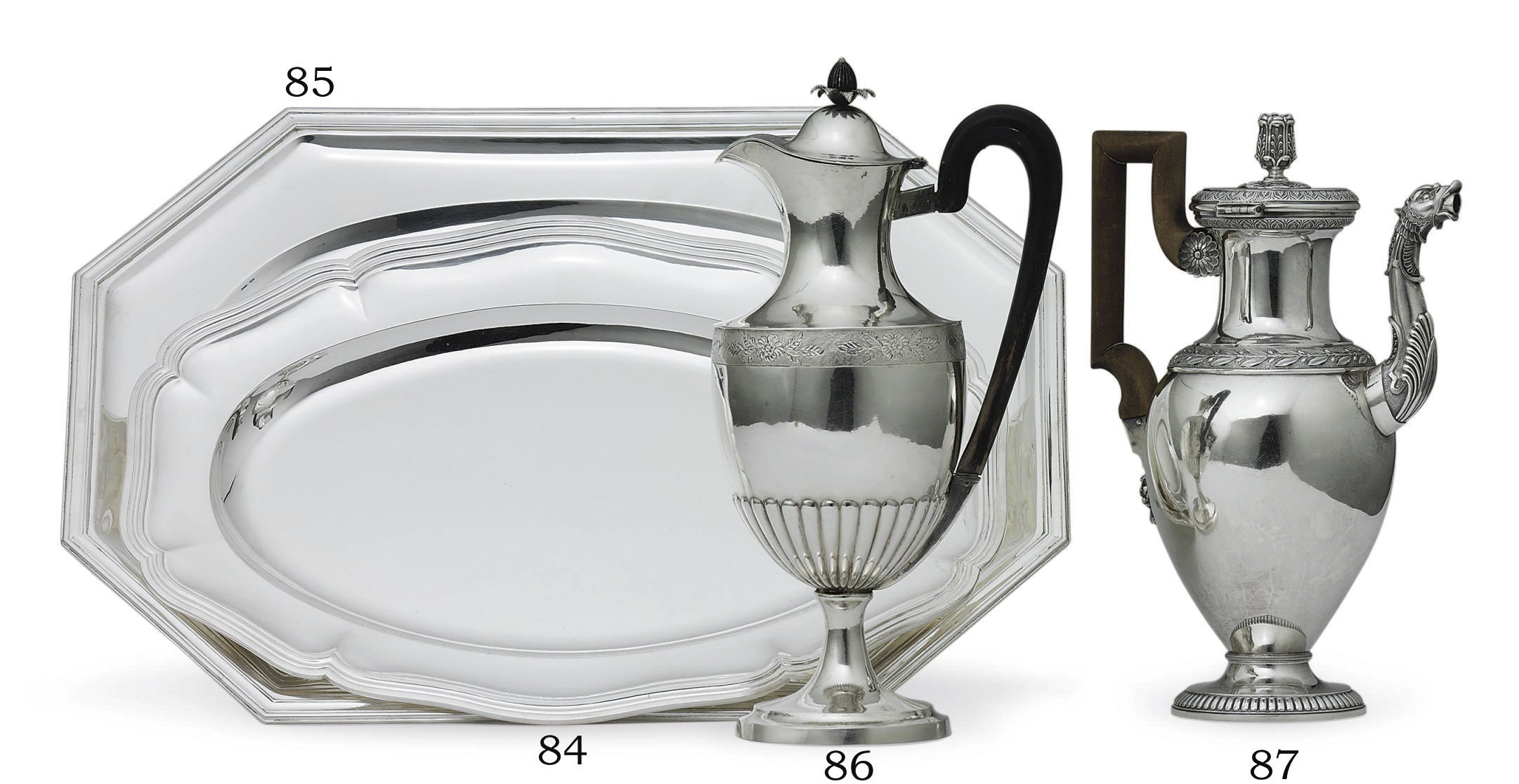 A SWISS SILVER COFFEE POT