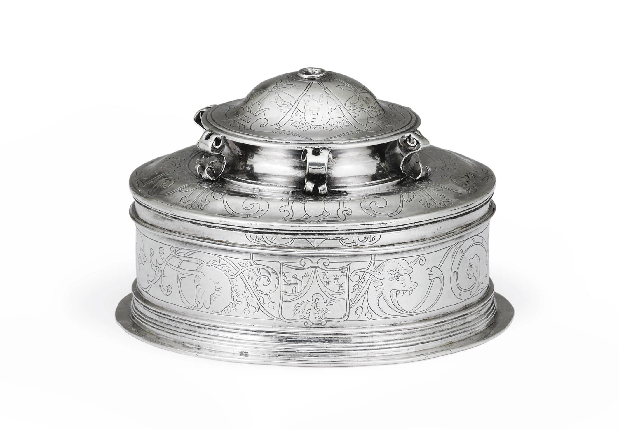 A SPANISH COLONIAL SILVER PYX