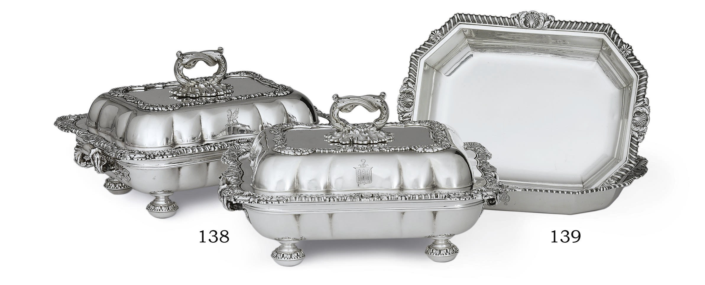 A PAIR OF REGENCY SILVER ENTREE DISHES