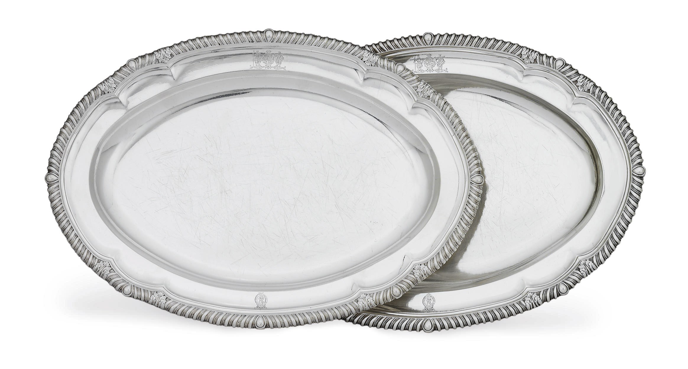 A PAIR OF GEORGE III SILVER MEAT DISHES
