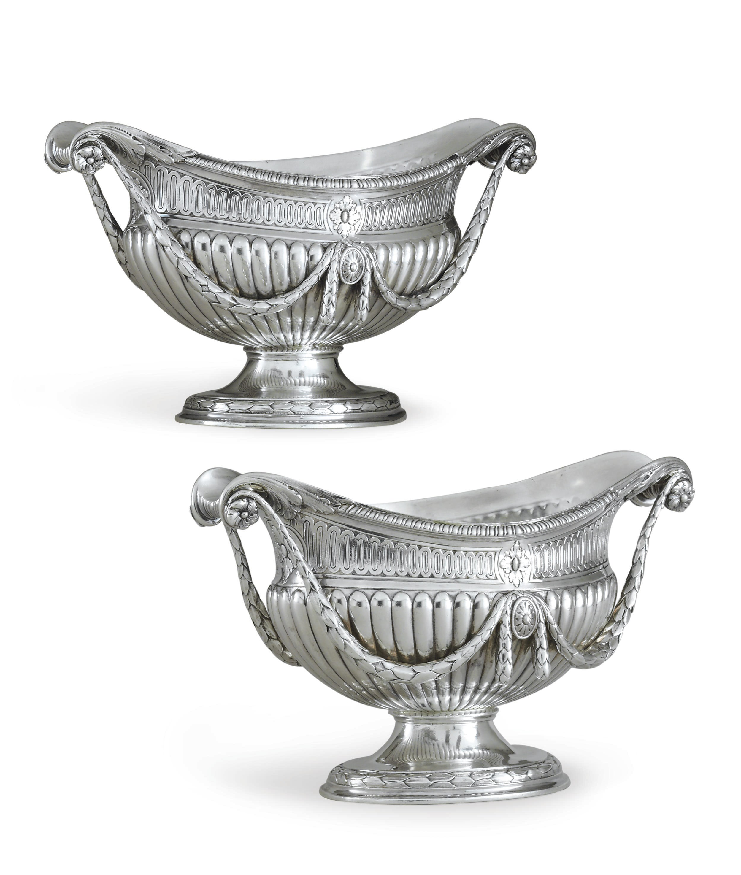 AN IMPORTANT PAIR OF GEORGE III SILVER SAUCEBOATS
