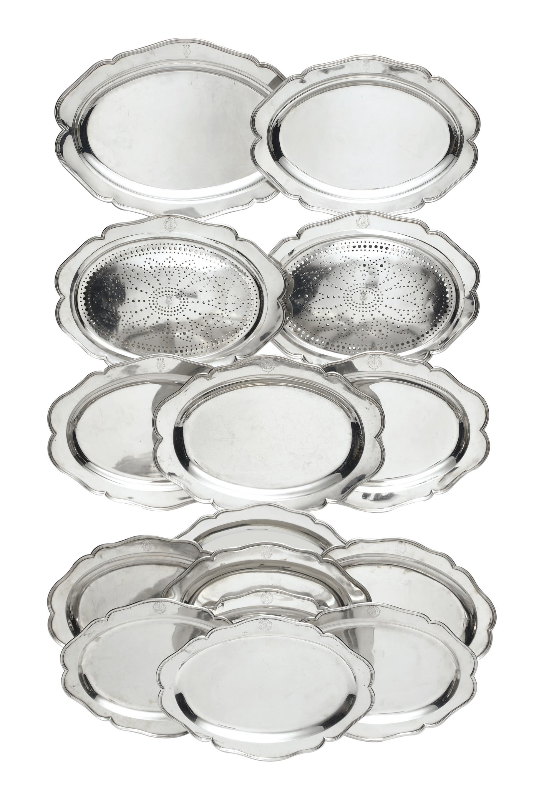 A GEORGE III SILVER DINNER SERVICE