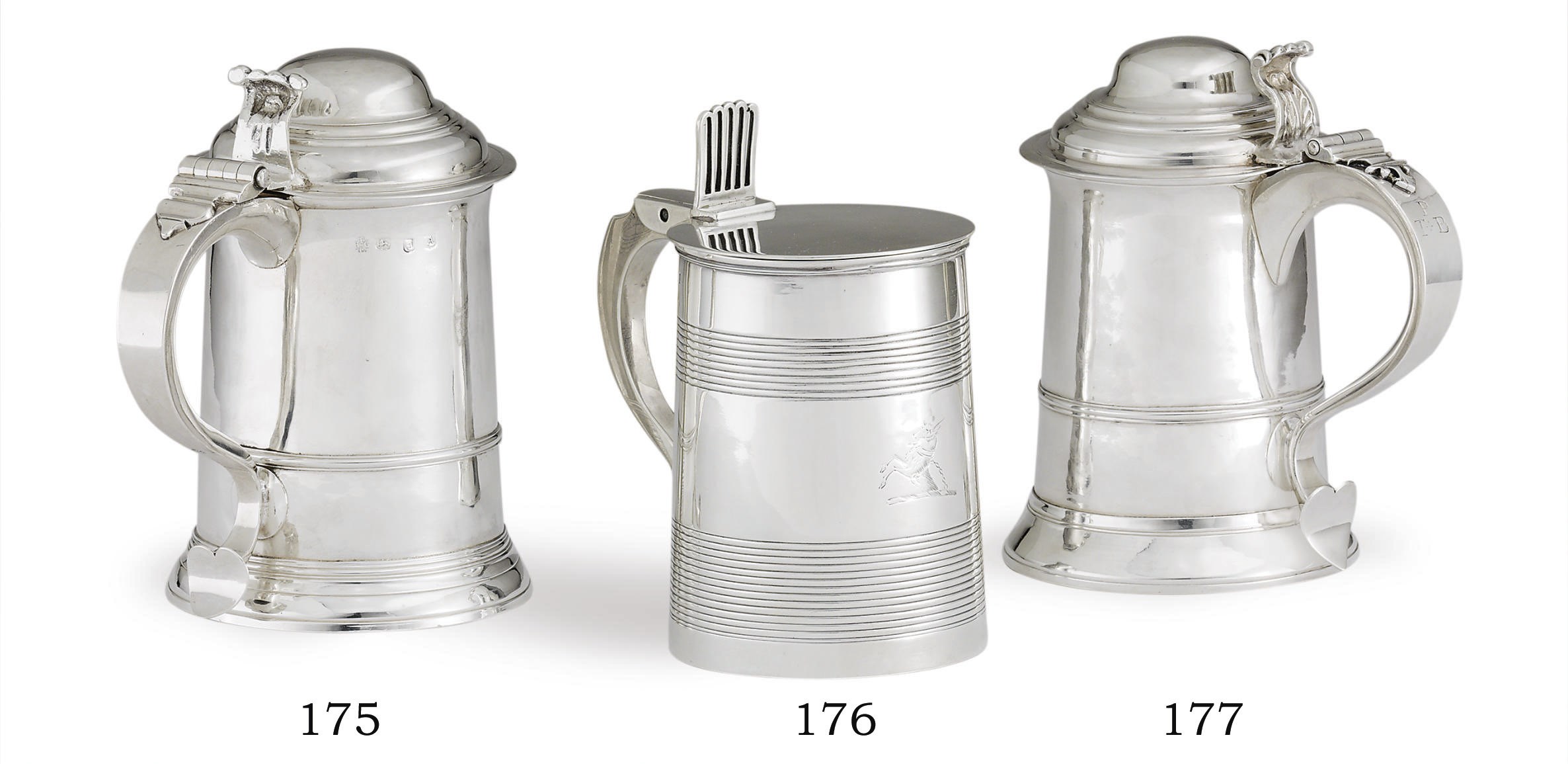 A GEORGE II SILVER TANKARD