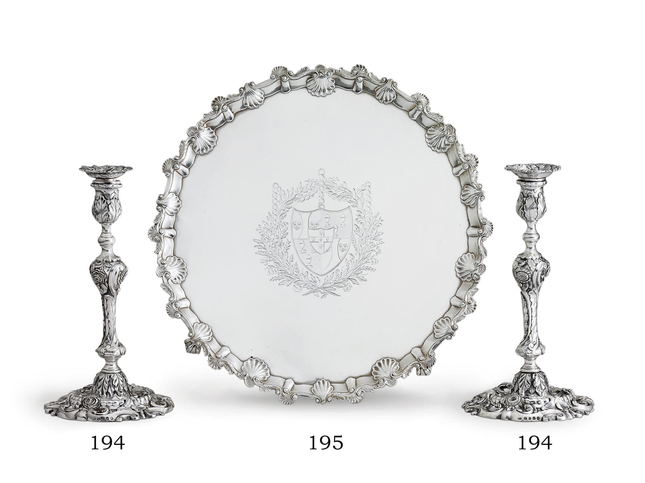 A PAIR OF REGENCY SILVER CANDLESTICKS