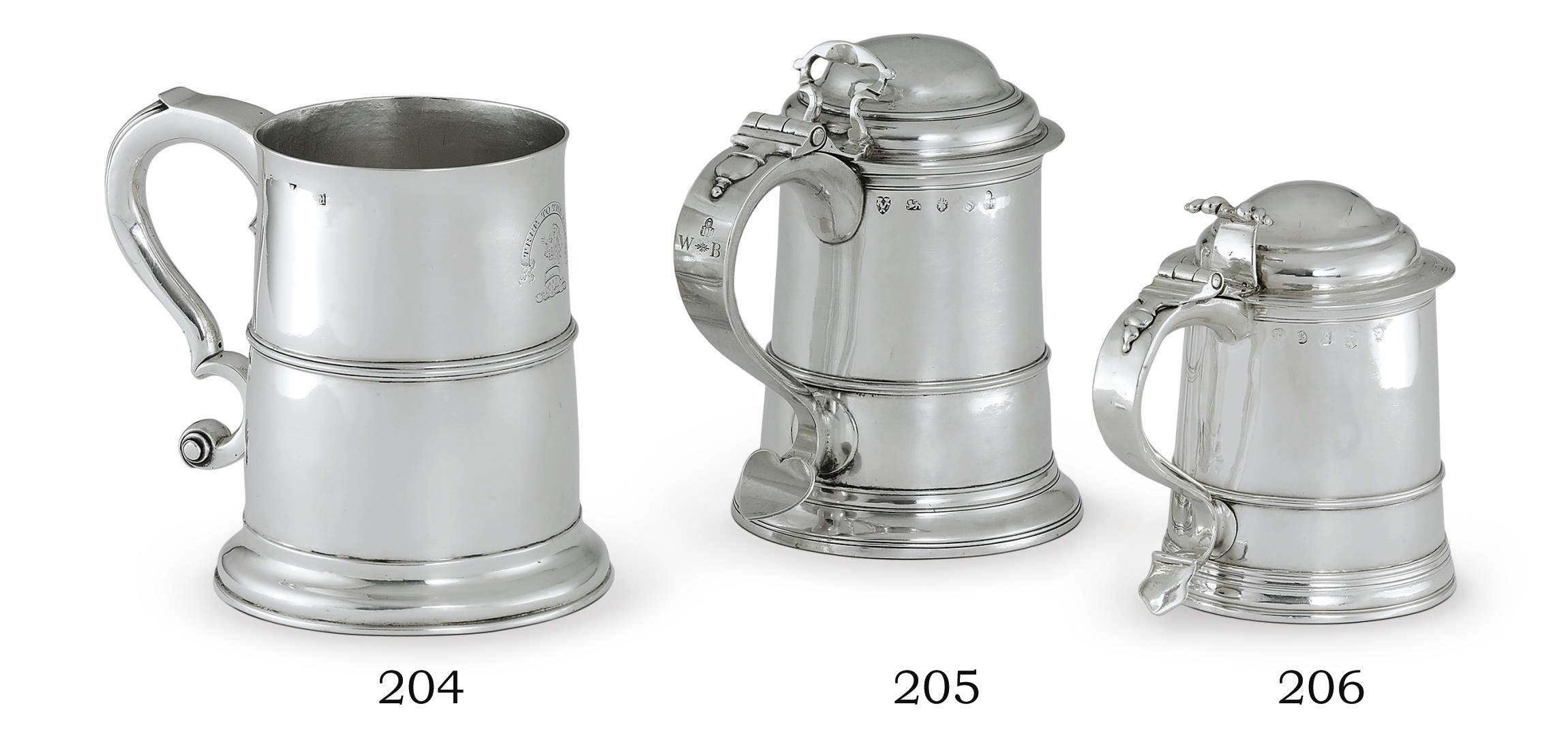 A GEORGE II SILVER TANKARD