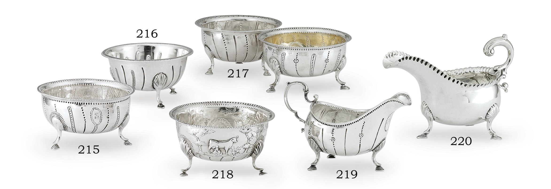 THREE GEORGE III IRISH SILVER SUGAR BOWLS
