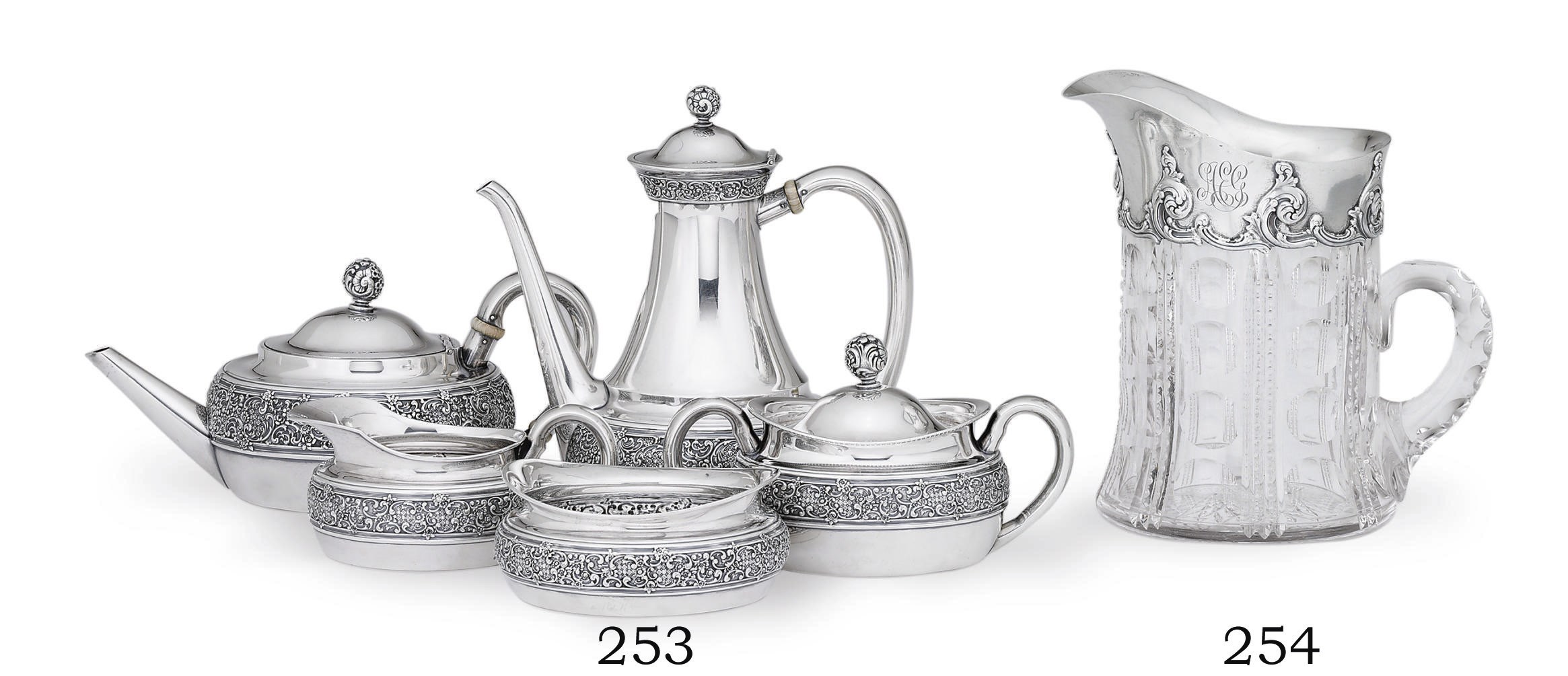 AN AMERICAN FIVE-PIECE SILVER TEA AND COFFEE SERVICE**