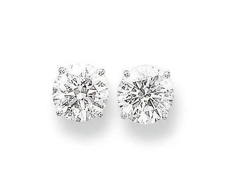 A PAIR OF DIAMOND EAR STUDS