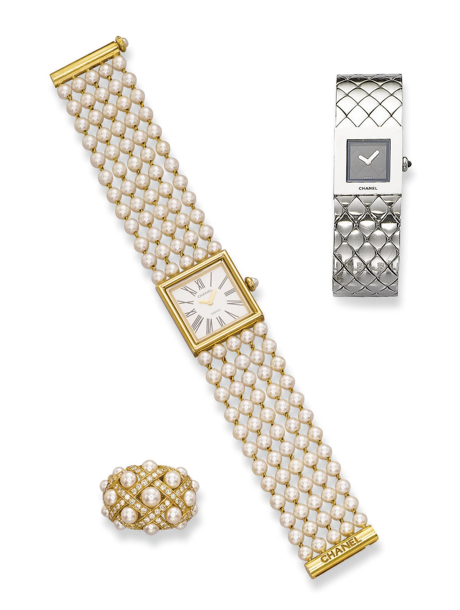 A GROUP OF CULTURED PEARL AND GOLD JEWELLERY, BY CHANEL