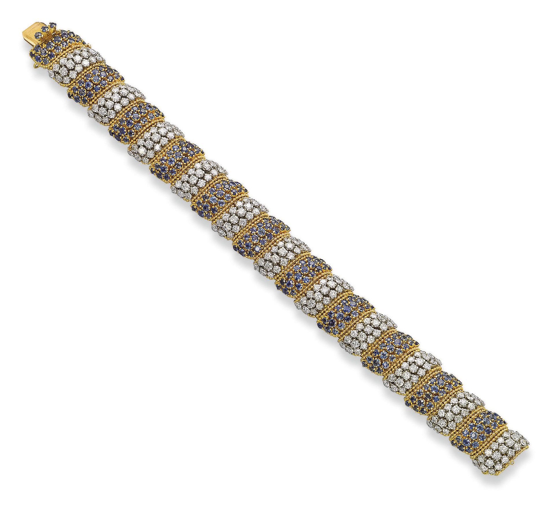 A SAPPHIRE AND DIAMOND BRACELET, BY TIFFANY & CO