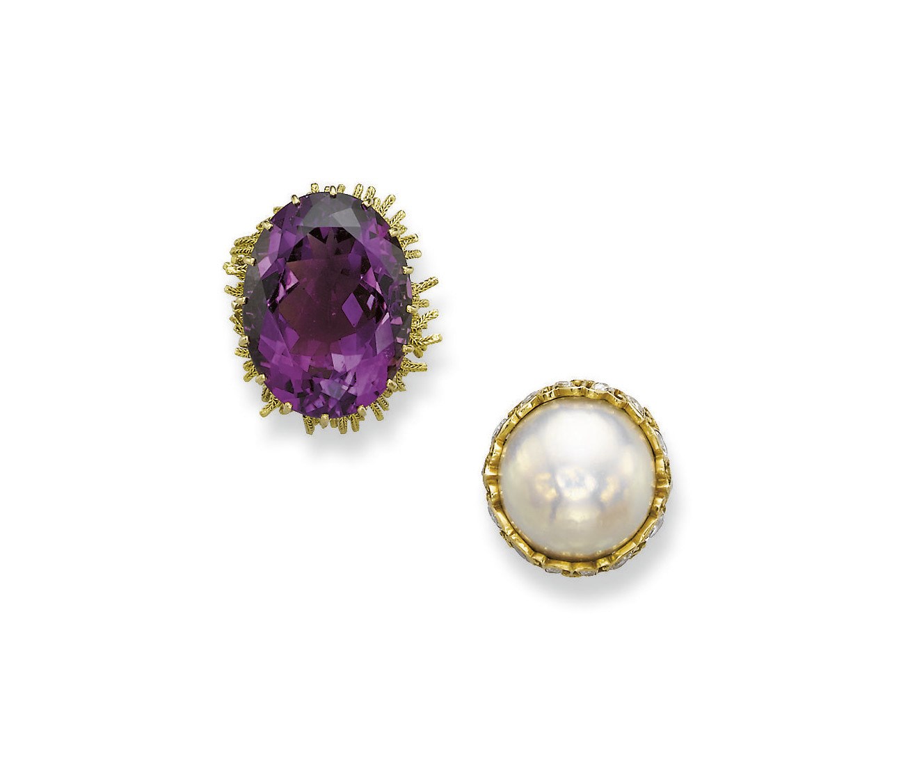 TWO MULTI-GEM AND DIAMOND RINGS