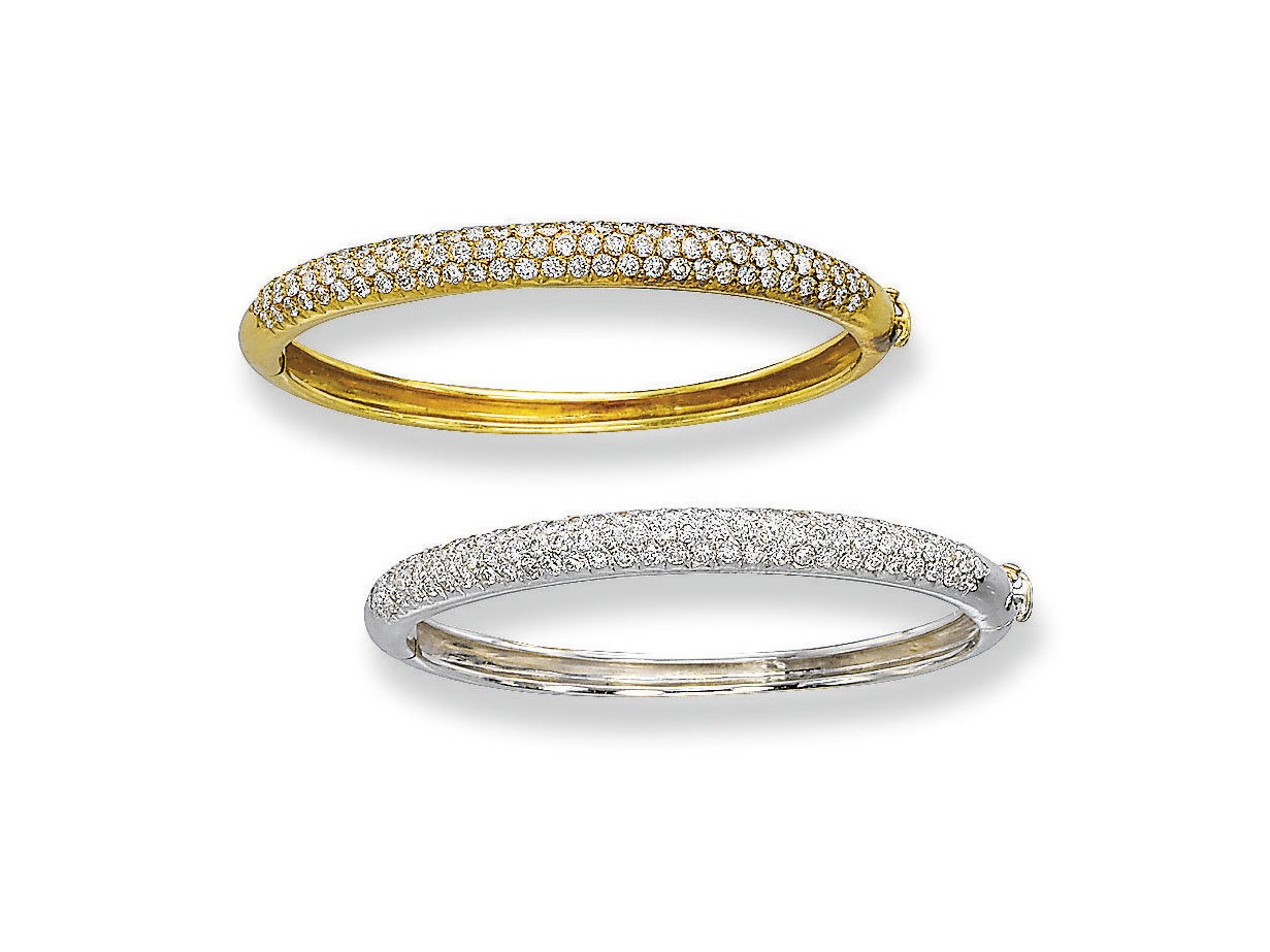 A PAIR OF DIAMOND BRACELETS, BY VAN CLEEF & ARPELS