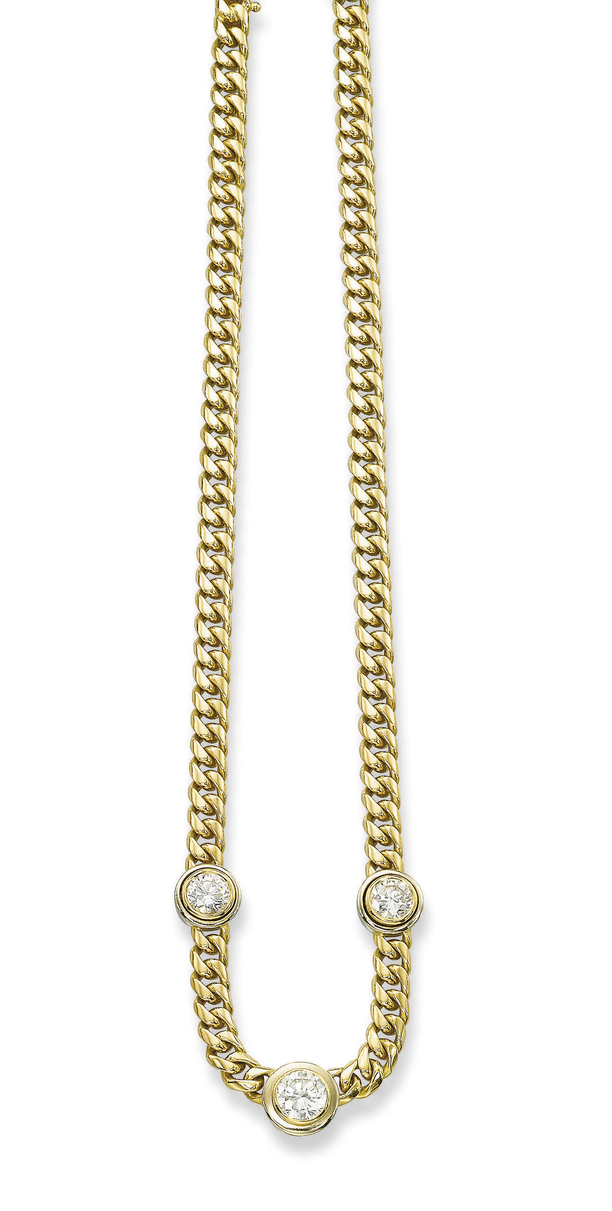 A GOLD AND DIAMOND NECKLACE