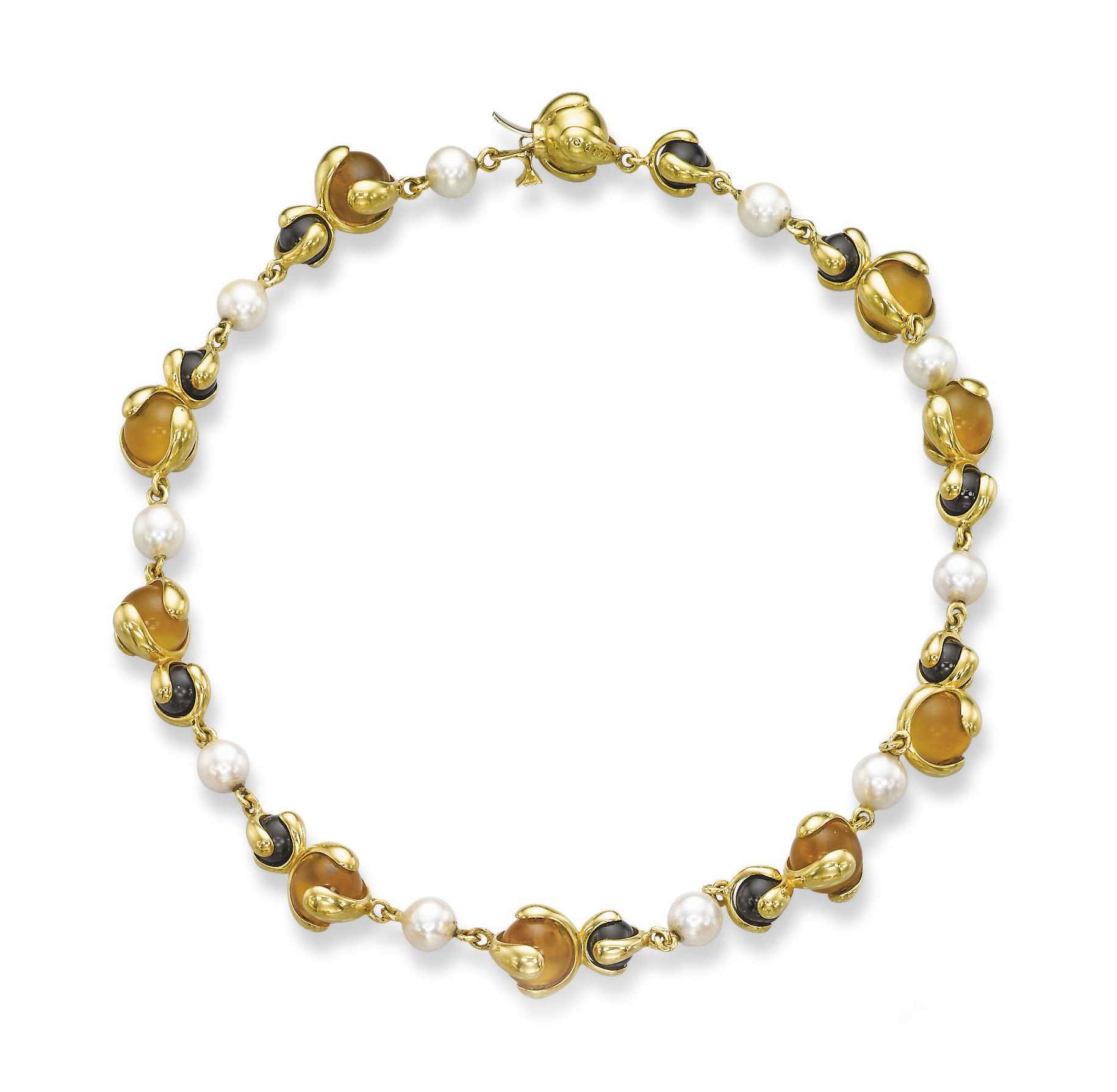 A CULTURED PEARL AND MULTI-GEM 'CARDAN' NECKLACE, BY MARINA B.