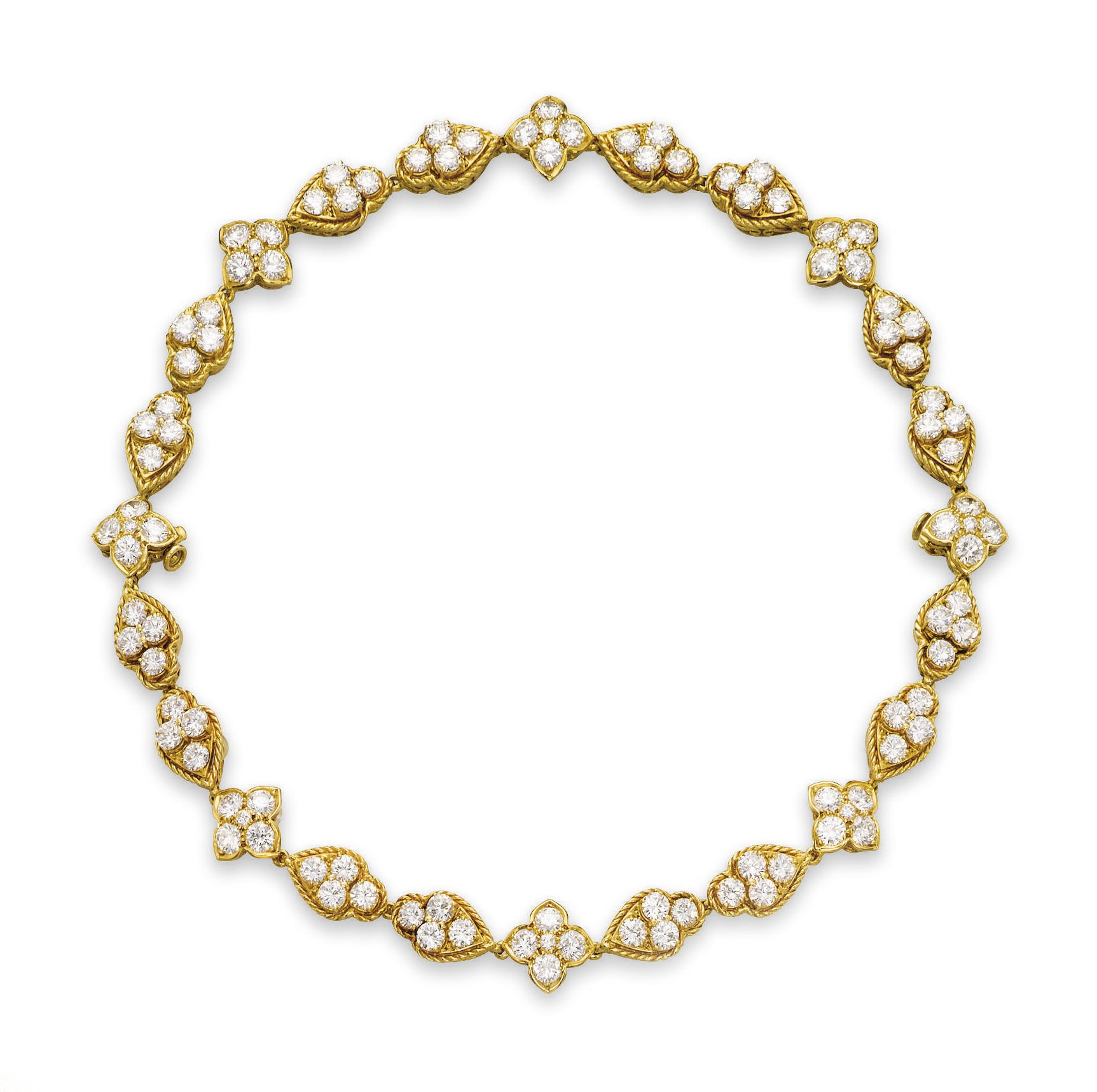 A GOLD AND DIAMOND NECKLACE  PAIR OF BRACELETS, BY BOUCHERON