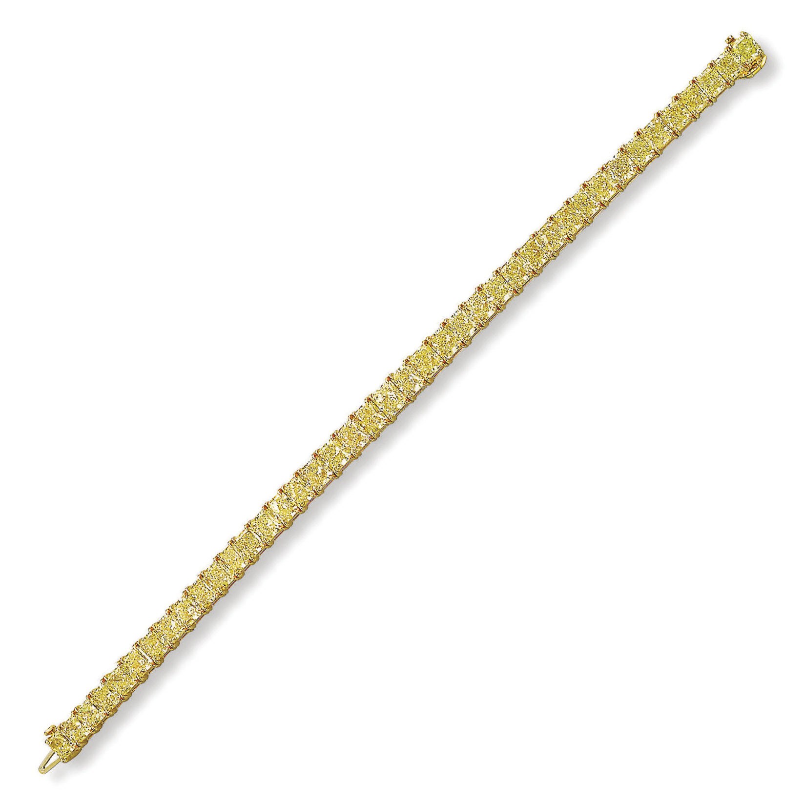 A COLOURED DIAMOND LINE BRACELET