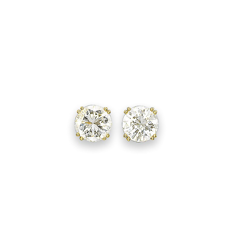 A PAIR OF DIAMOND EAR STUDS