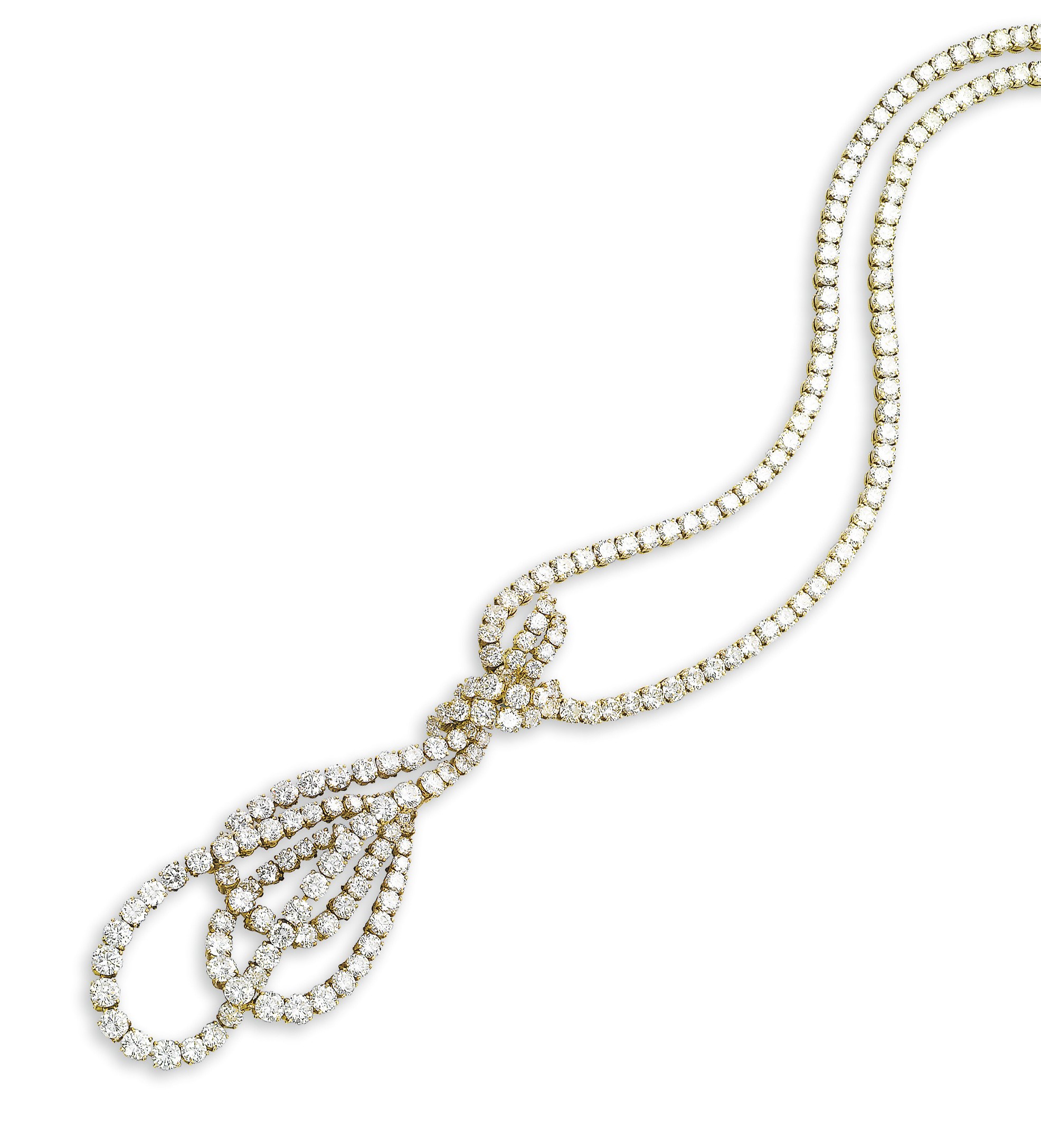 A DIAMOND PENDENT NECKLACE, BY FRED