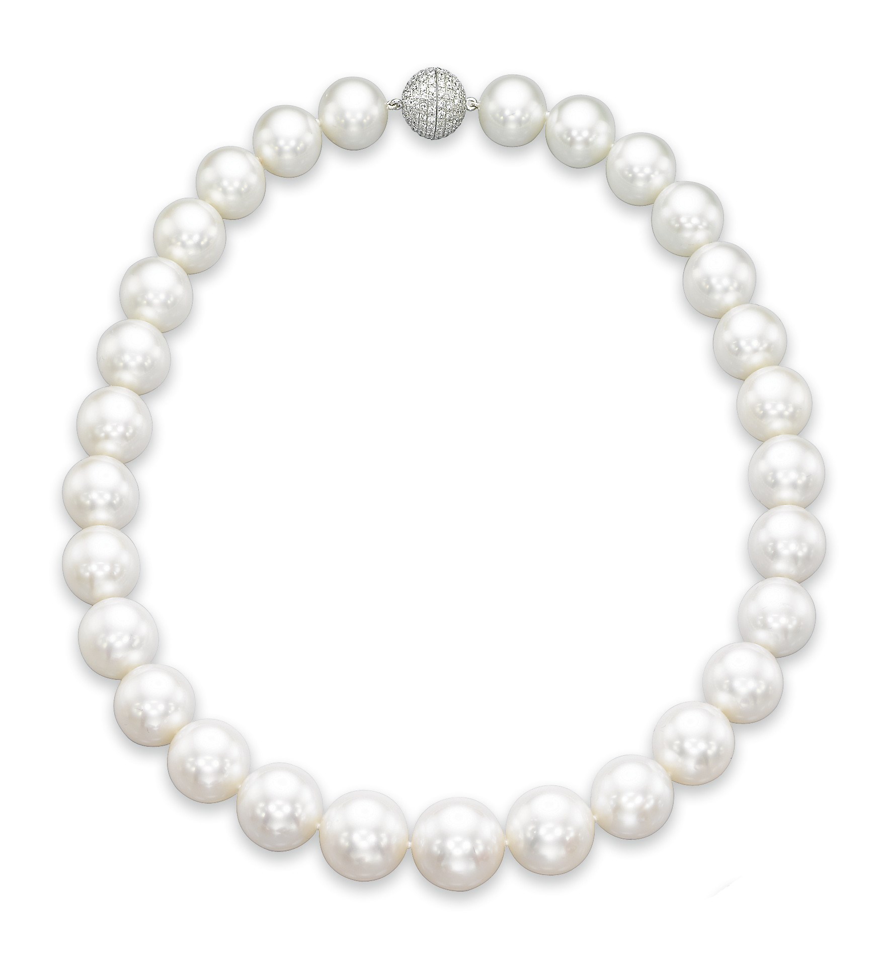 A CULTURED PEARL AND DIAMOND NECKLACE