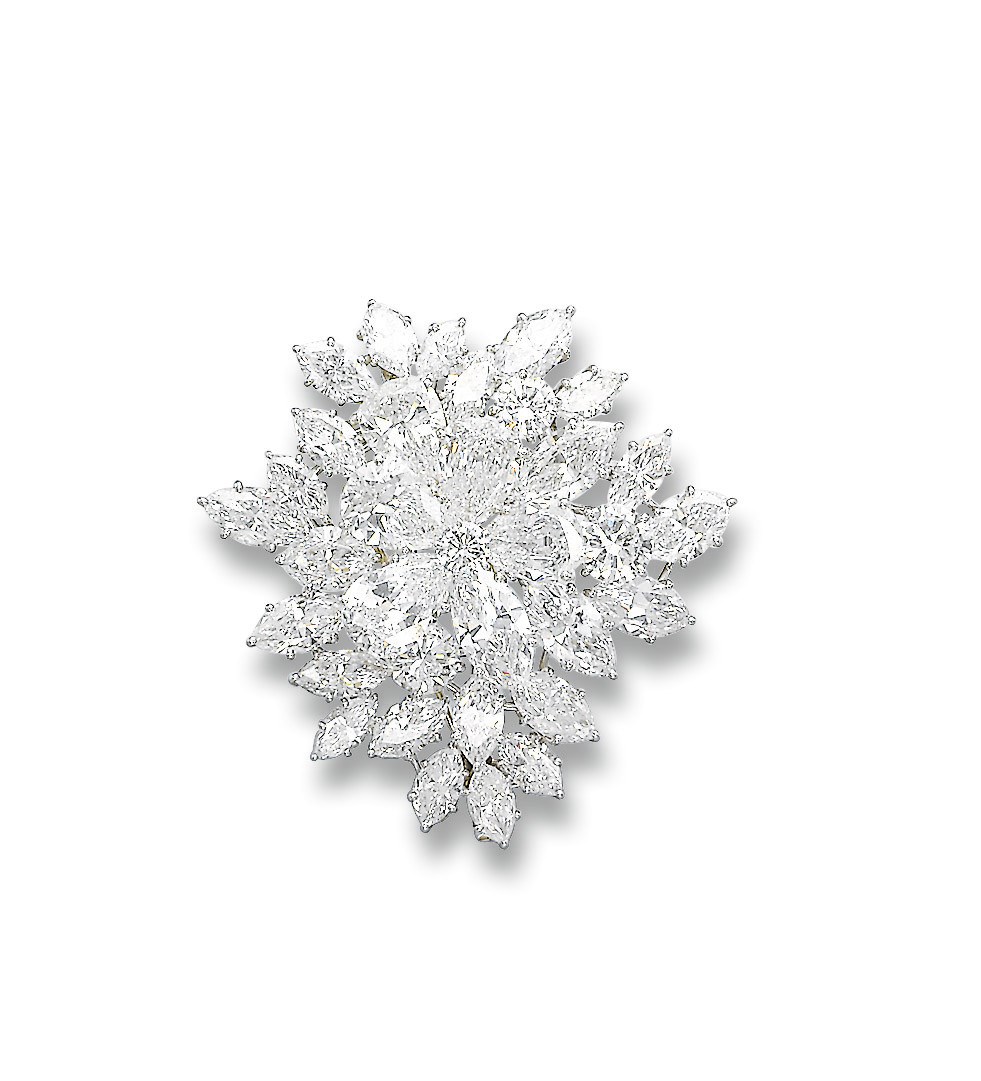A FINE DIAMOND 'ROSACE' BROOCH, BY VAN CLEEF & ARPELS