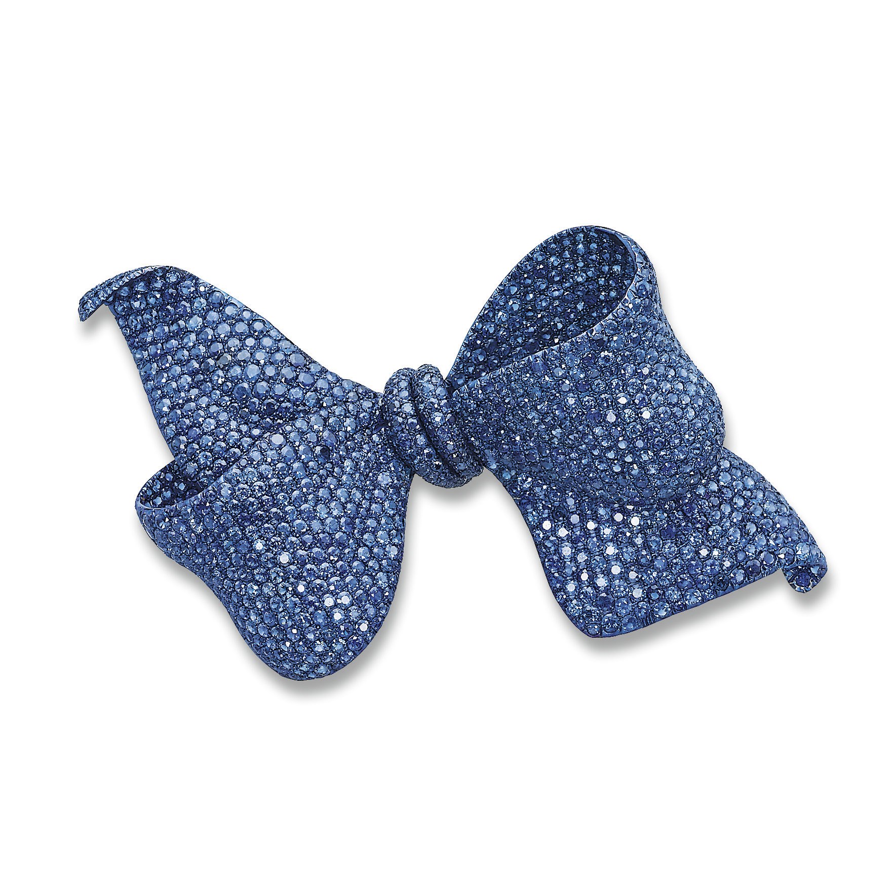 AN IMPRESSIVE TITANIUM AND SAPPHIRE BOW BROOCH, BY MICHELE DELLA VALLE