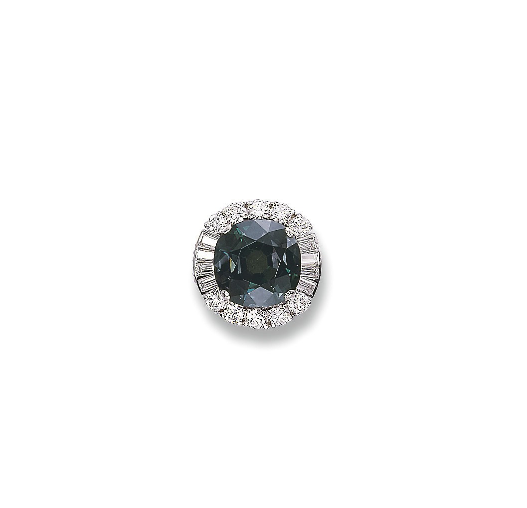 A FINE ALEXANDRITE AND DIAMOND RING, BY MEISTER